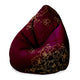 Puf Pearshape Gold Roses-S-Oxford