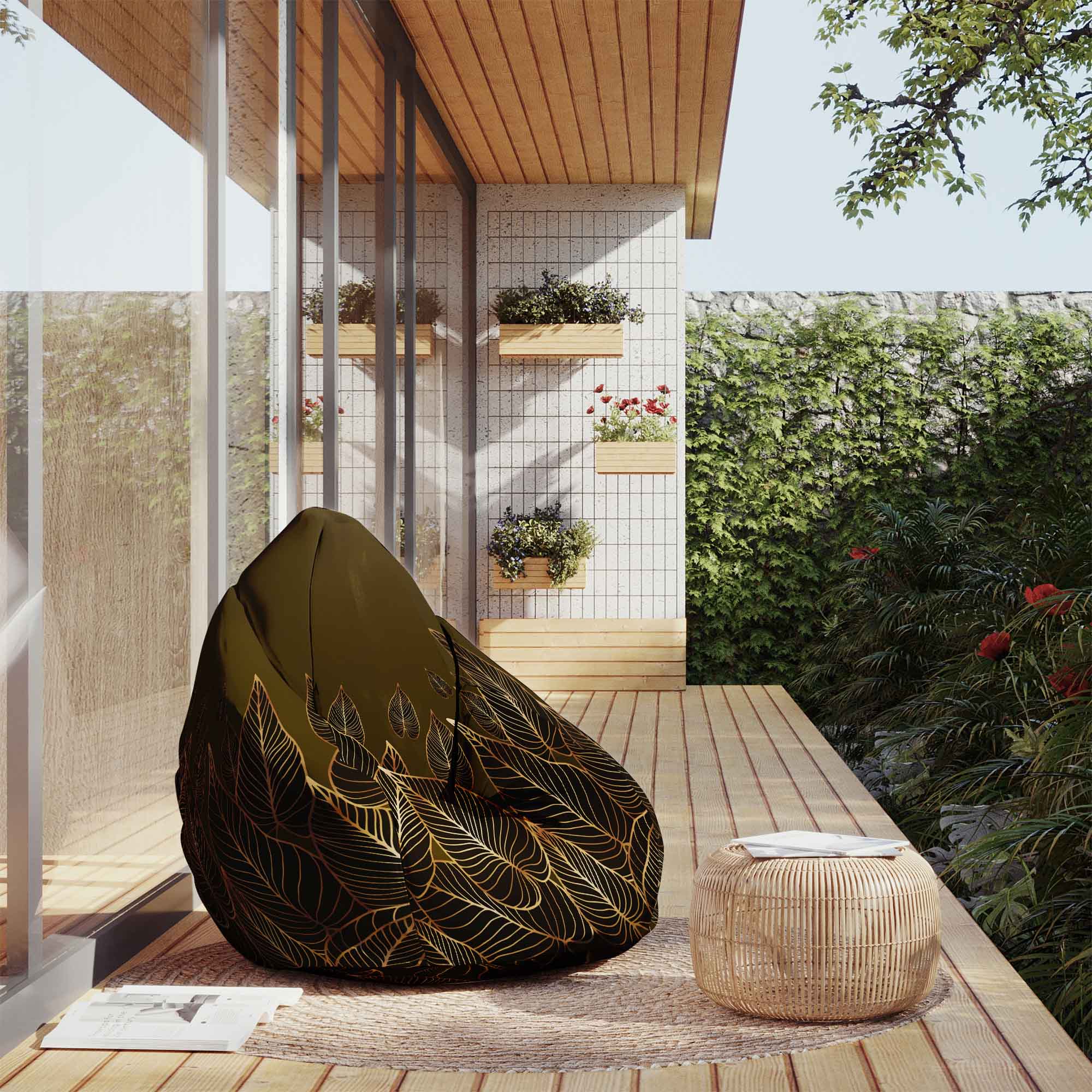 Puf Pearshape Goldenlinear-Velvet
