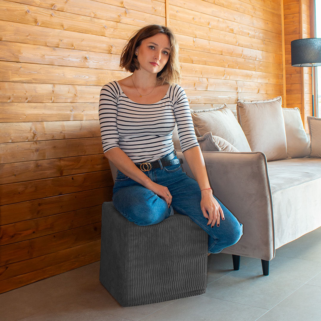 Puf Qubik Granite Gray