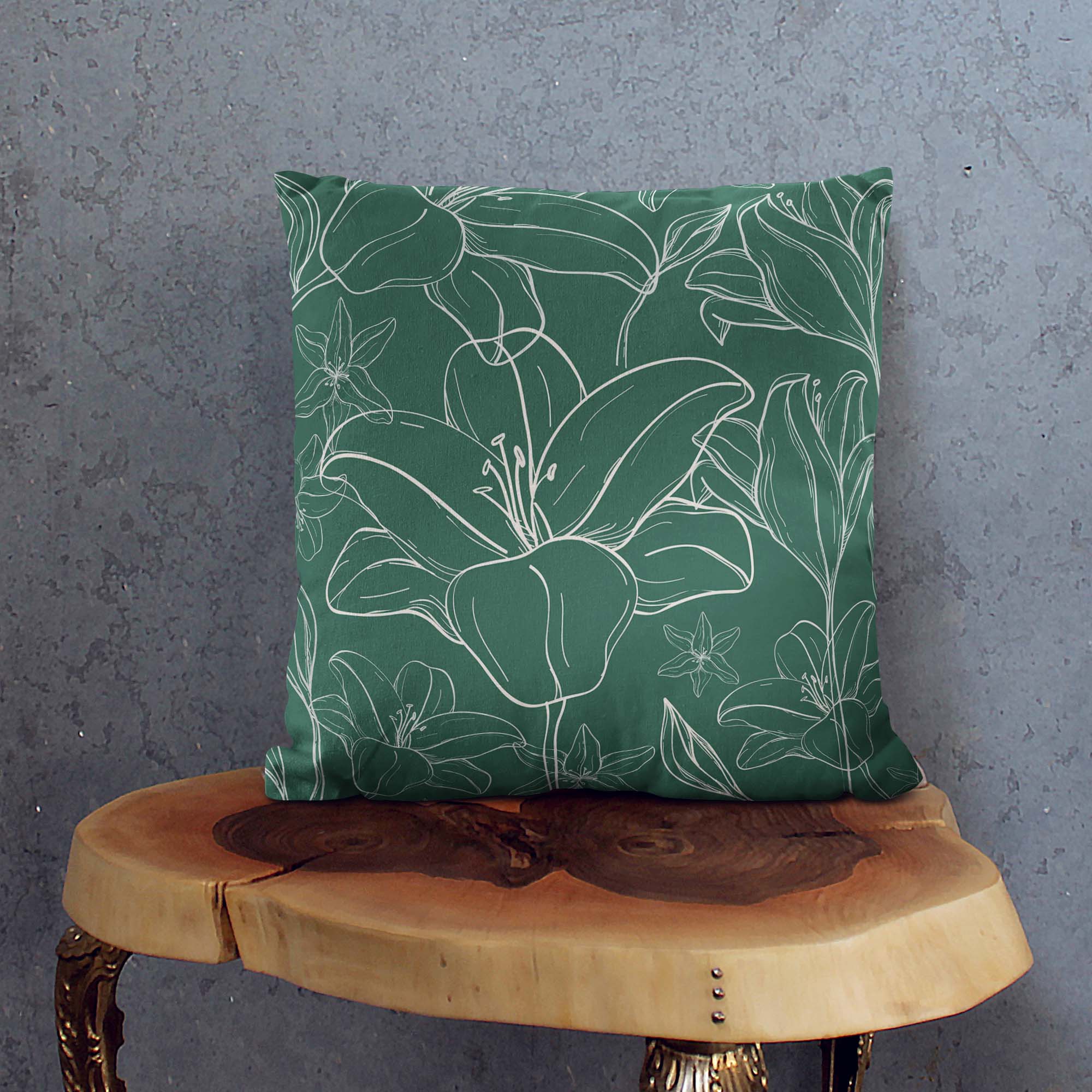 Poduszka Green Flowers-Velvet