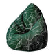 Puf Pearshape Green Flowers-Oxford