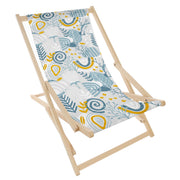 Rocking Deck Chair Grey Floral Pattern