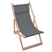 Drevené ležadlo s vankúšom Imitácia džínsov Iron Slate-M