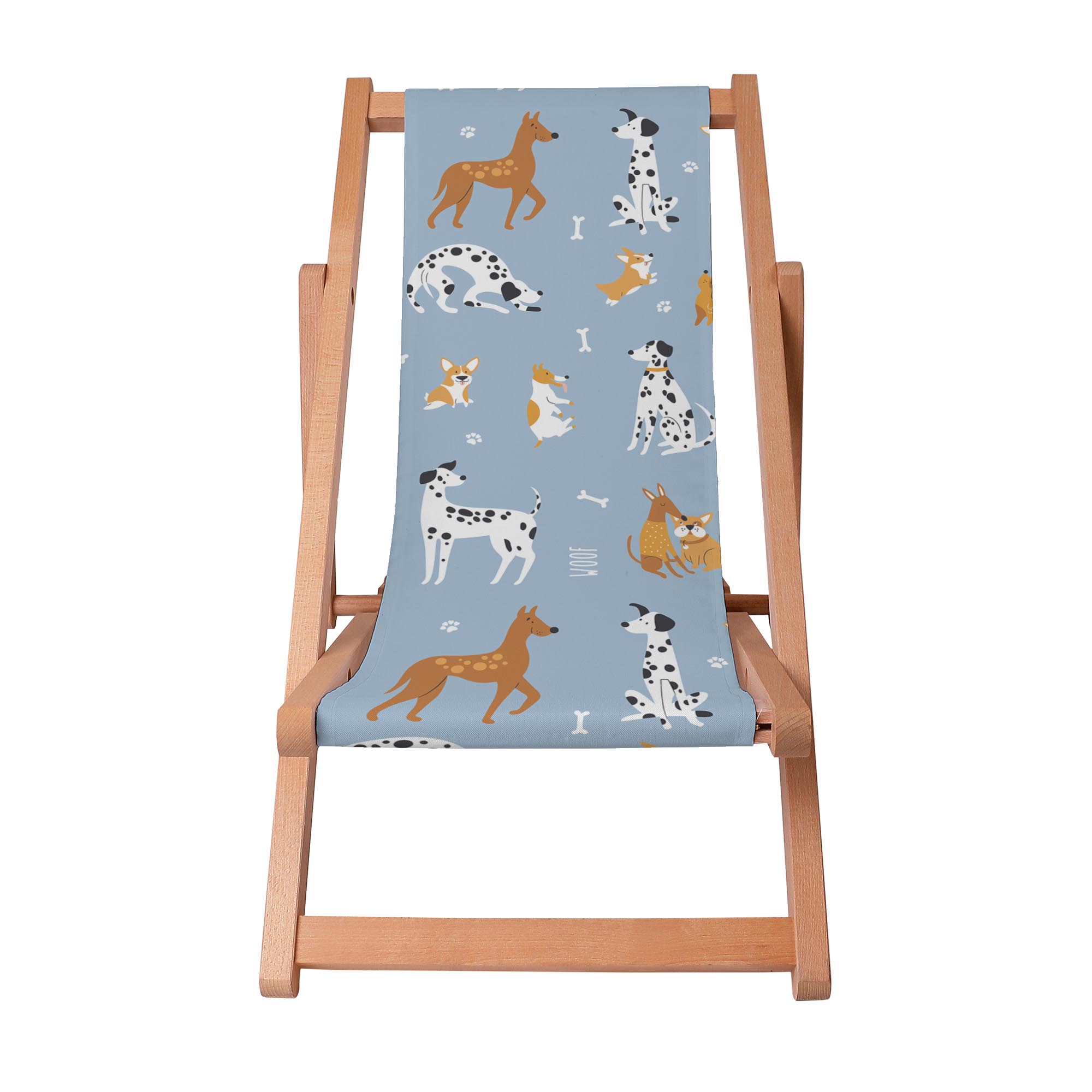 Leżak drewniany Blue Cartoon Dogs
