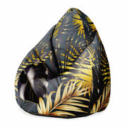 Puf Pearshape Leaves Gold-Velvet