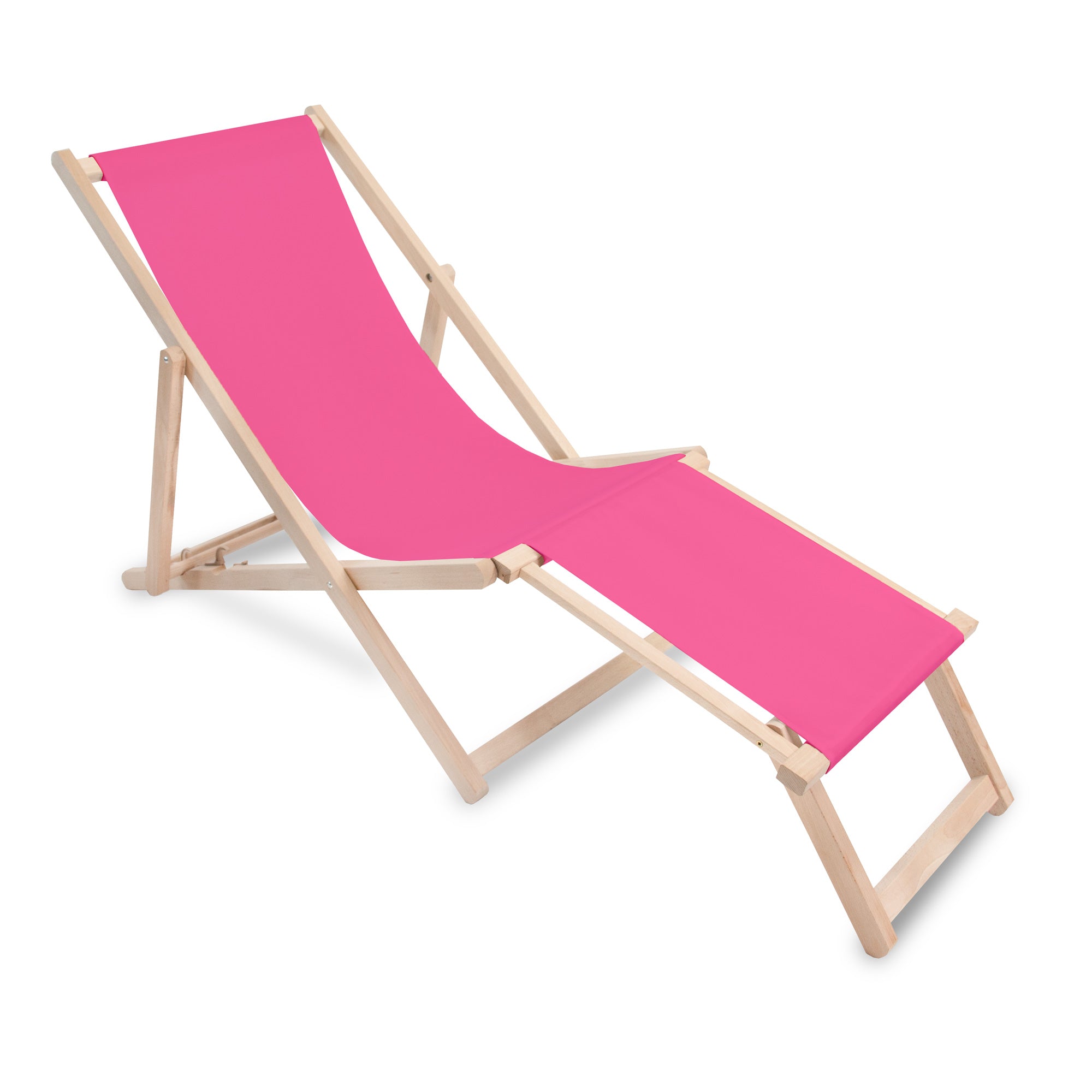 Wooden deck chair with footrest Rose