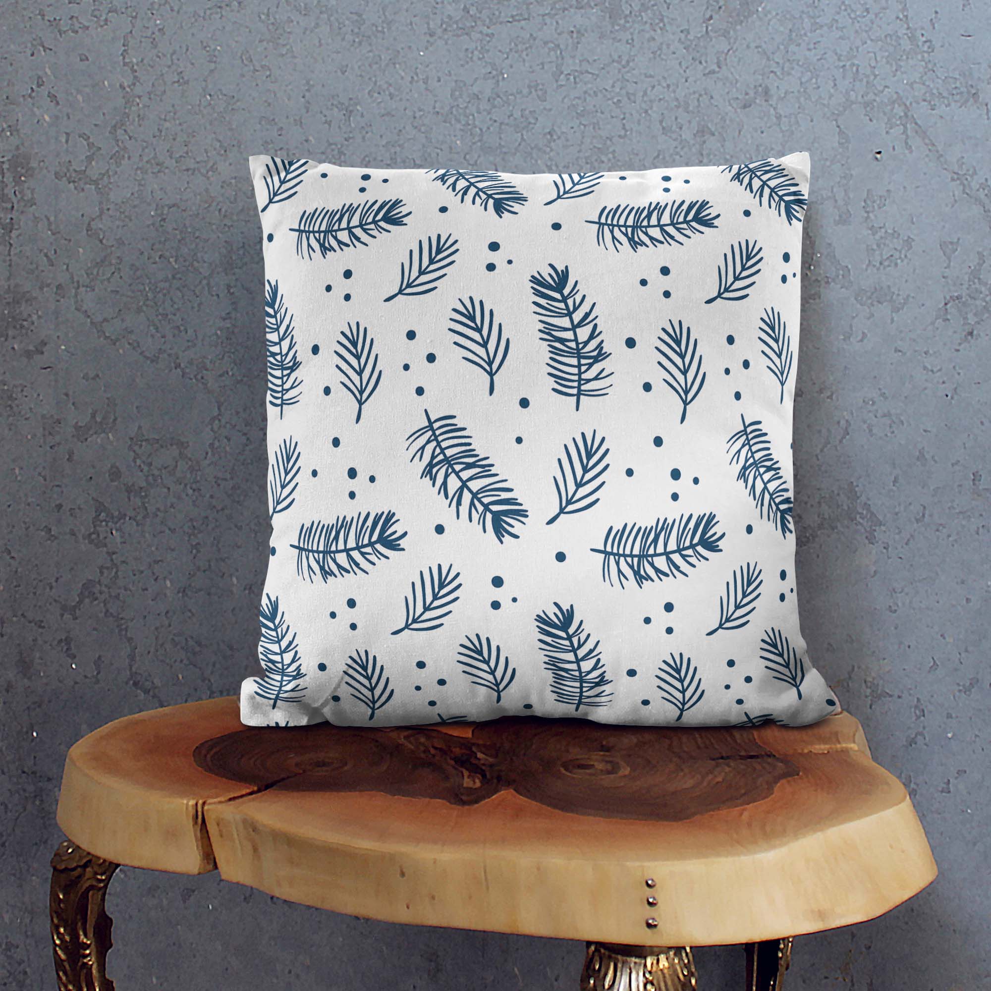Pillow Minimalistic Pine Branches-Velvet