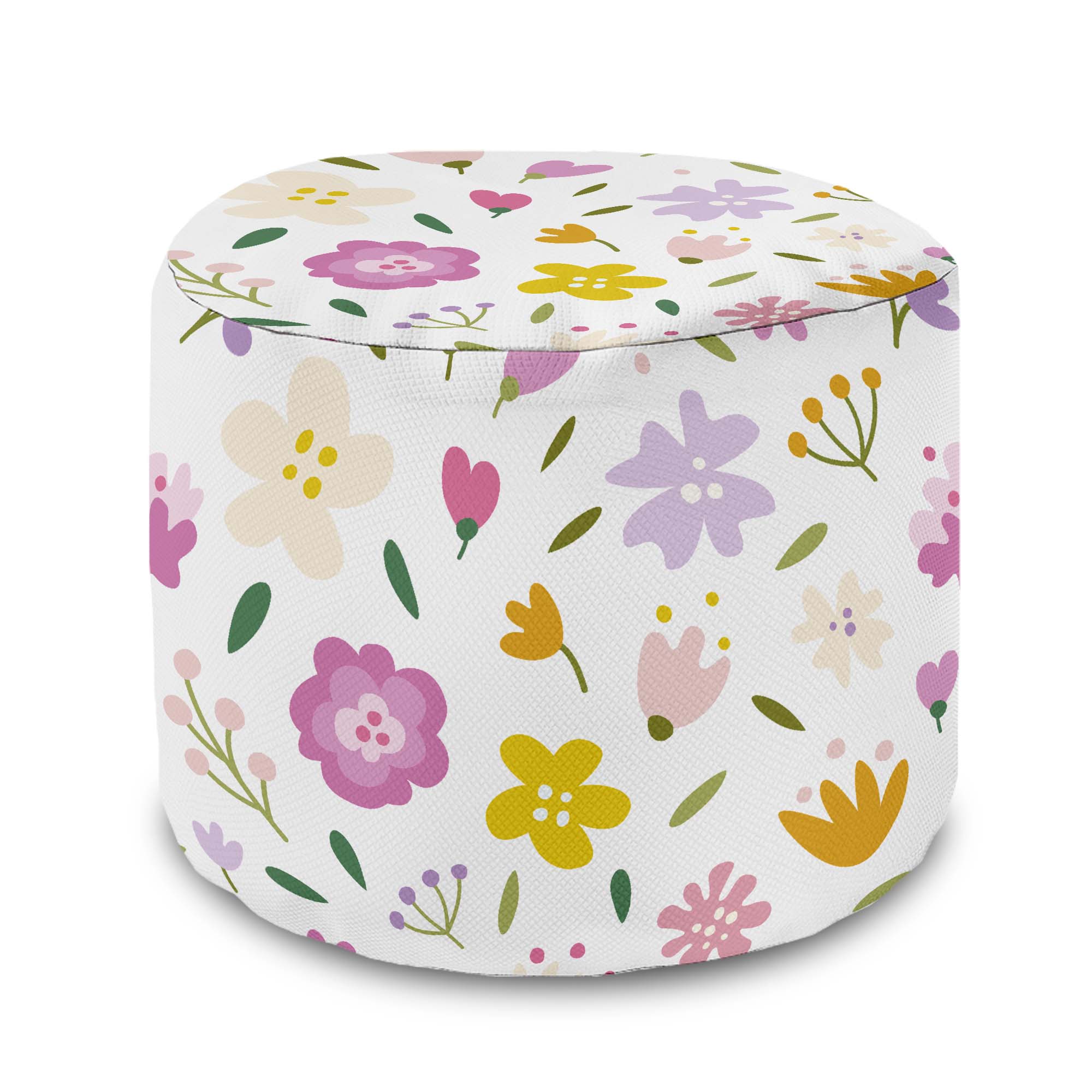 Puf okrągły podnóżek Multicolored Flowers