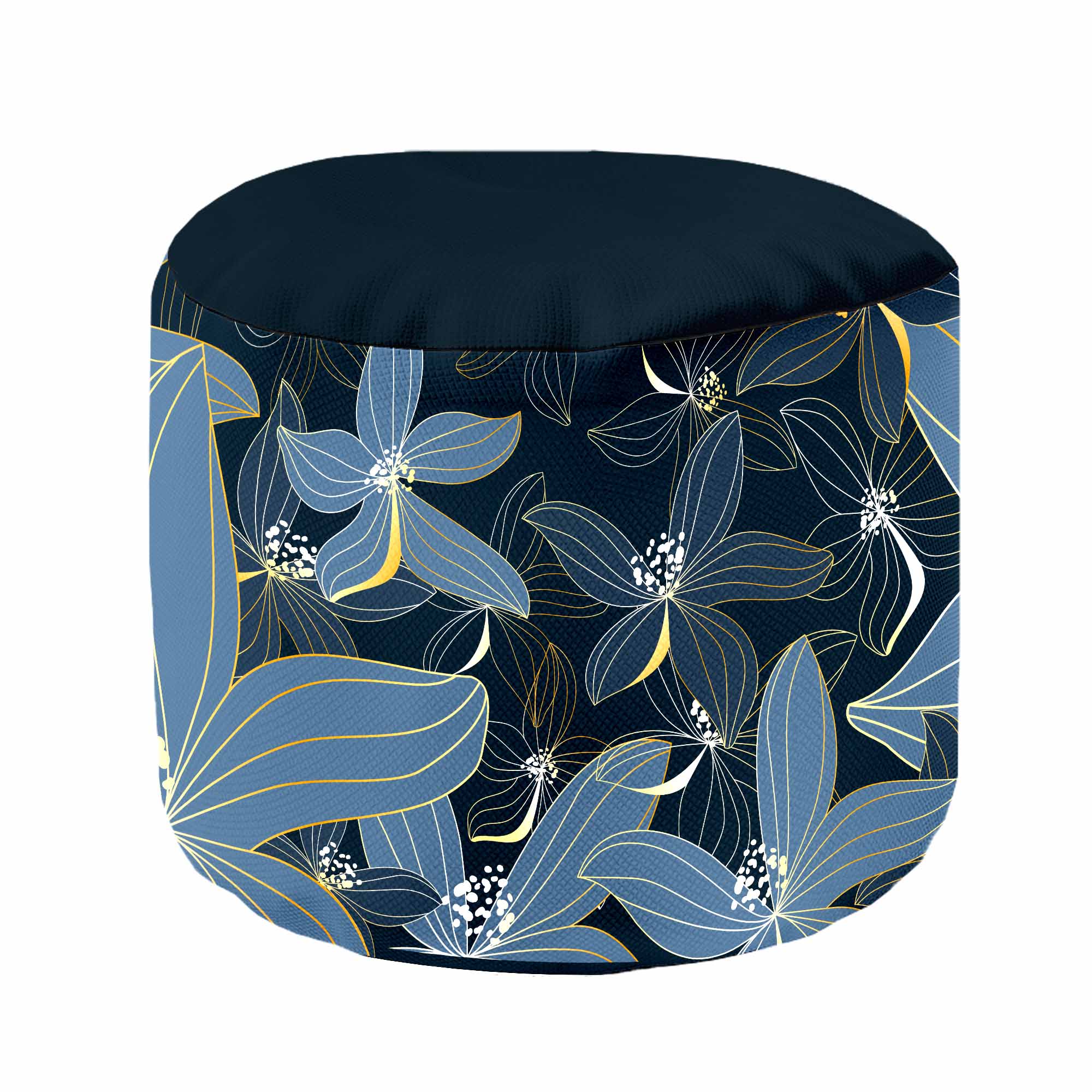 Runder Hocker Fußstütze Navy Night