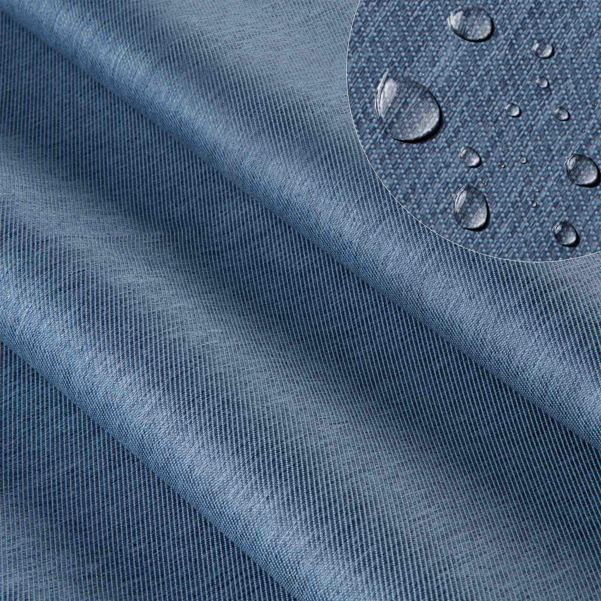 Leżak drewniany z podnóżkiem drewnianym Imitacja Jeansu Nordic Blue