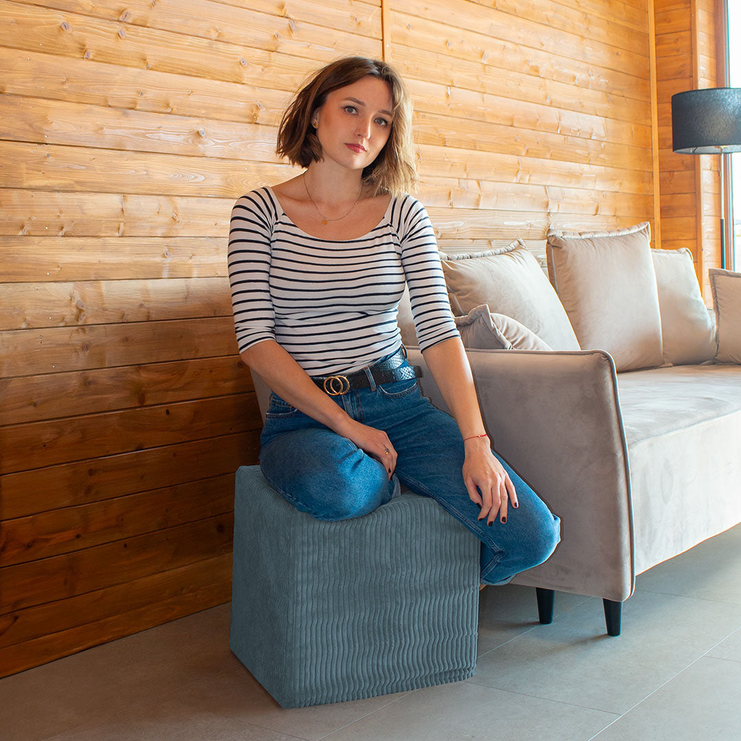 Qubik Ocean Depths Pouf-50x50 CM