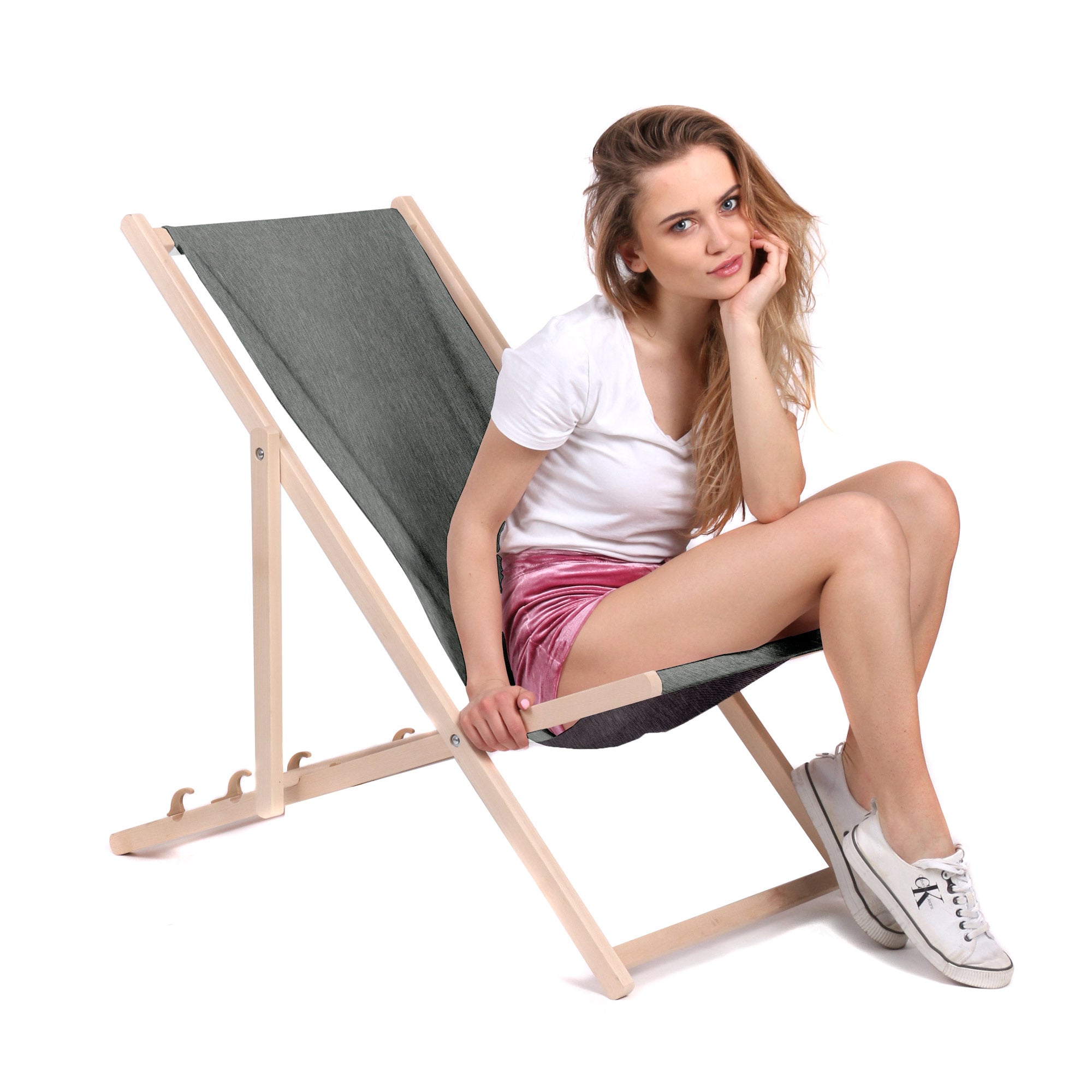 Drevené ležadlo Imitácia džínsov Sandy Dune