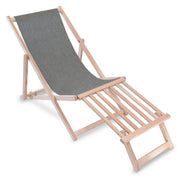 Leżak drewniany z podnóżkiem drewnianym Imitacja Jeansu Sandy Dune