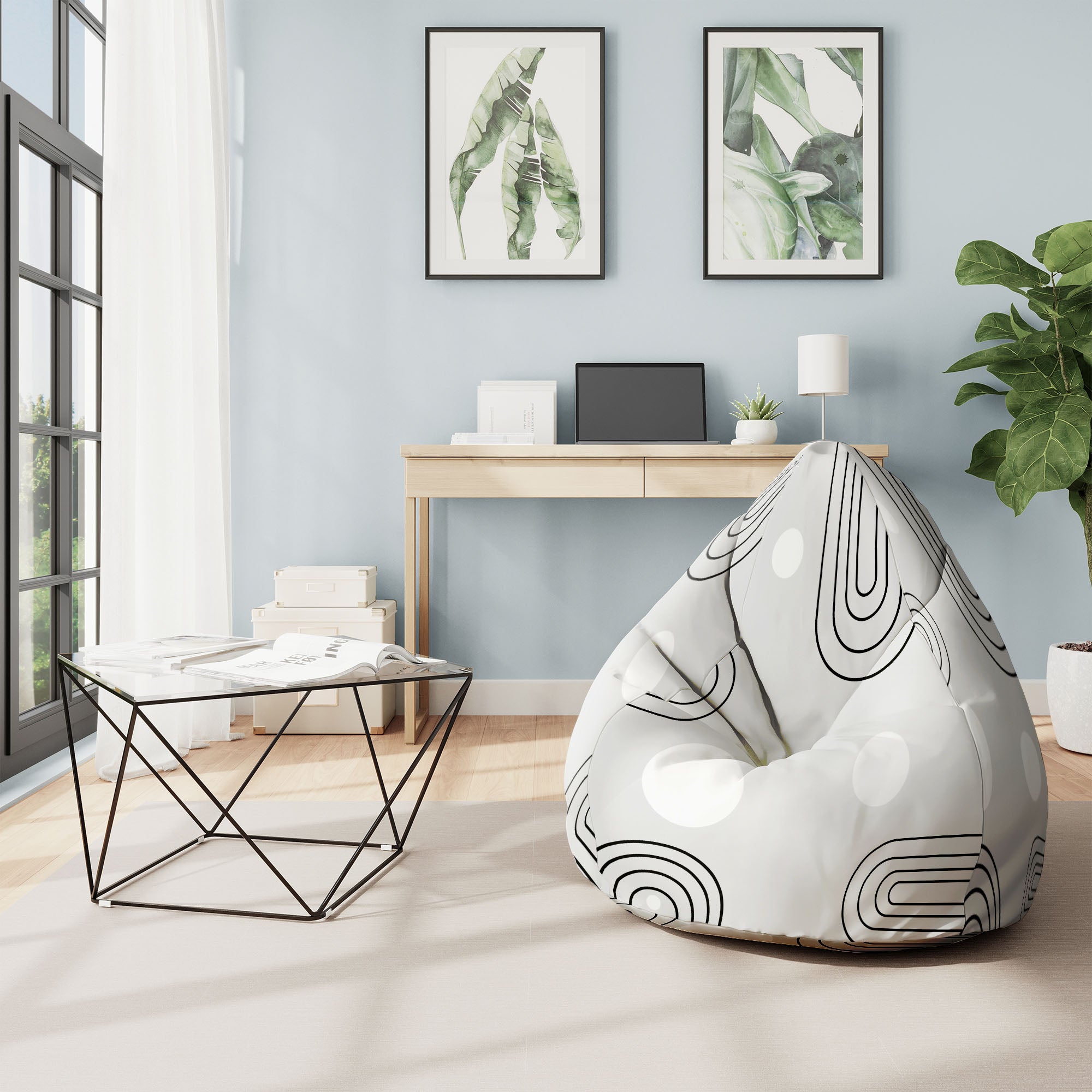 Pearshape Pouf Scandinavian Abstract