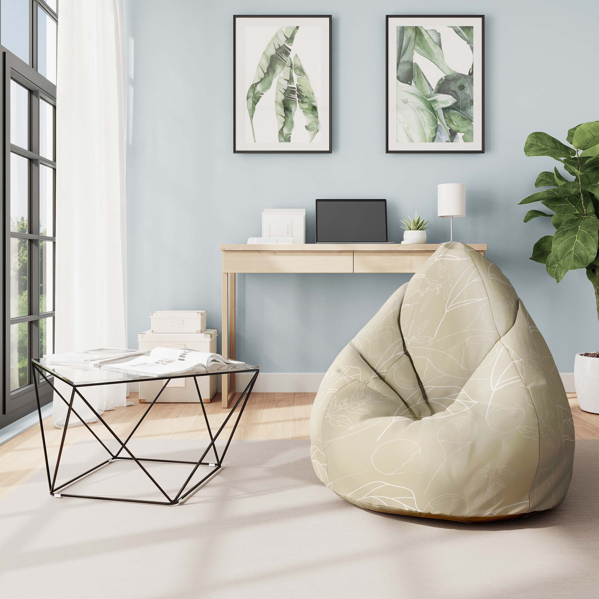 Puf Pearshape Scandinavian Nature-M-Oxford