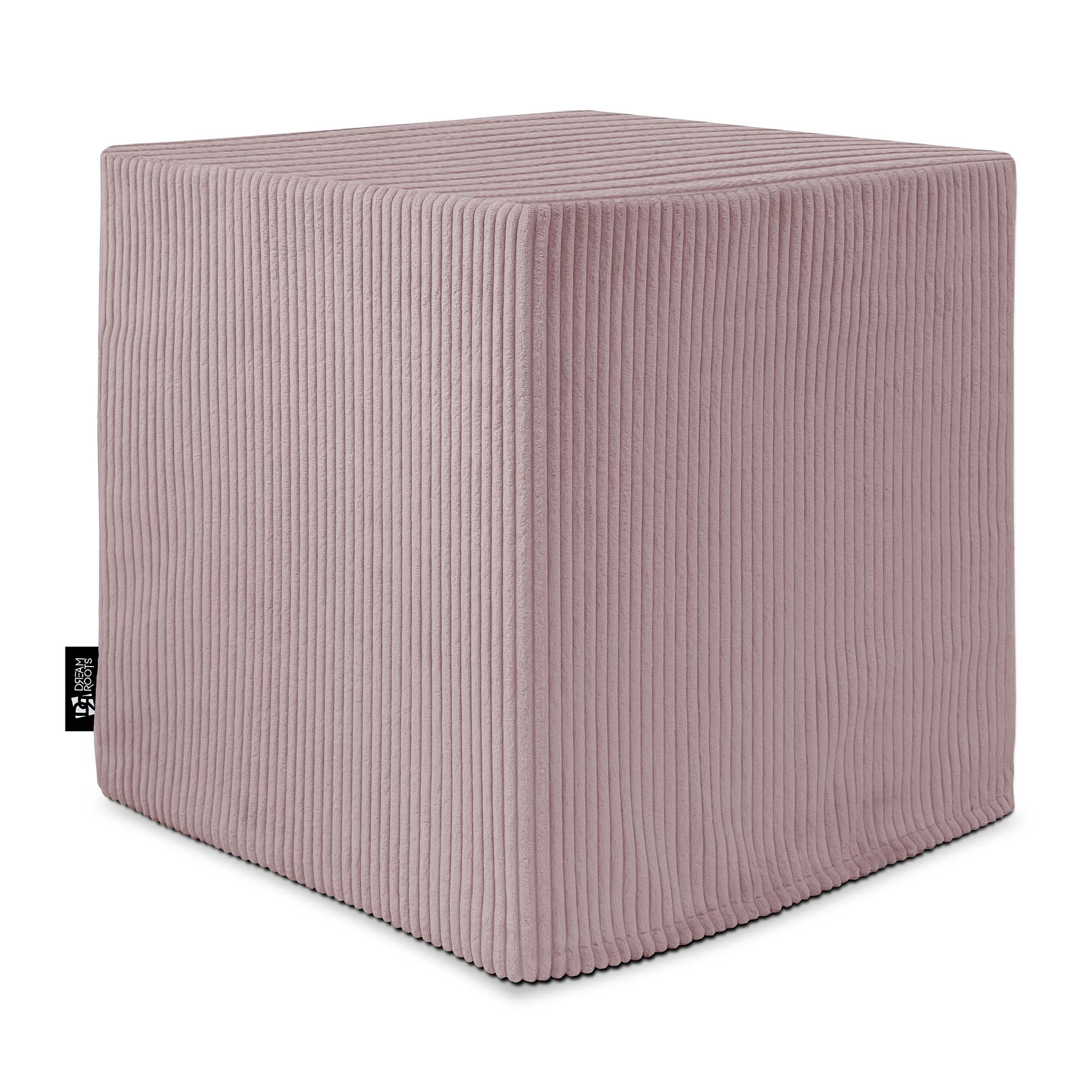 Sitzpouf Qubik Silberrosa-40x40 cm