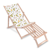 Leżak drewniany z podnóżkiem drewnianym Spring Pattern