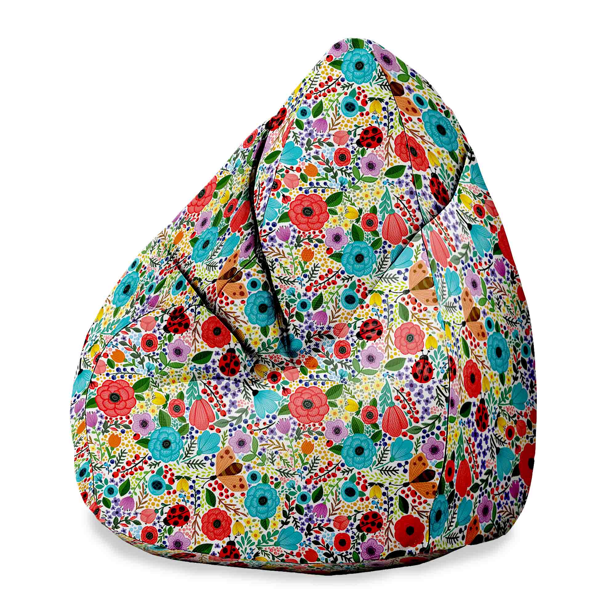 Pearshape Pouf Spring Flowers