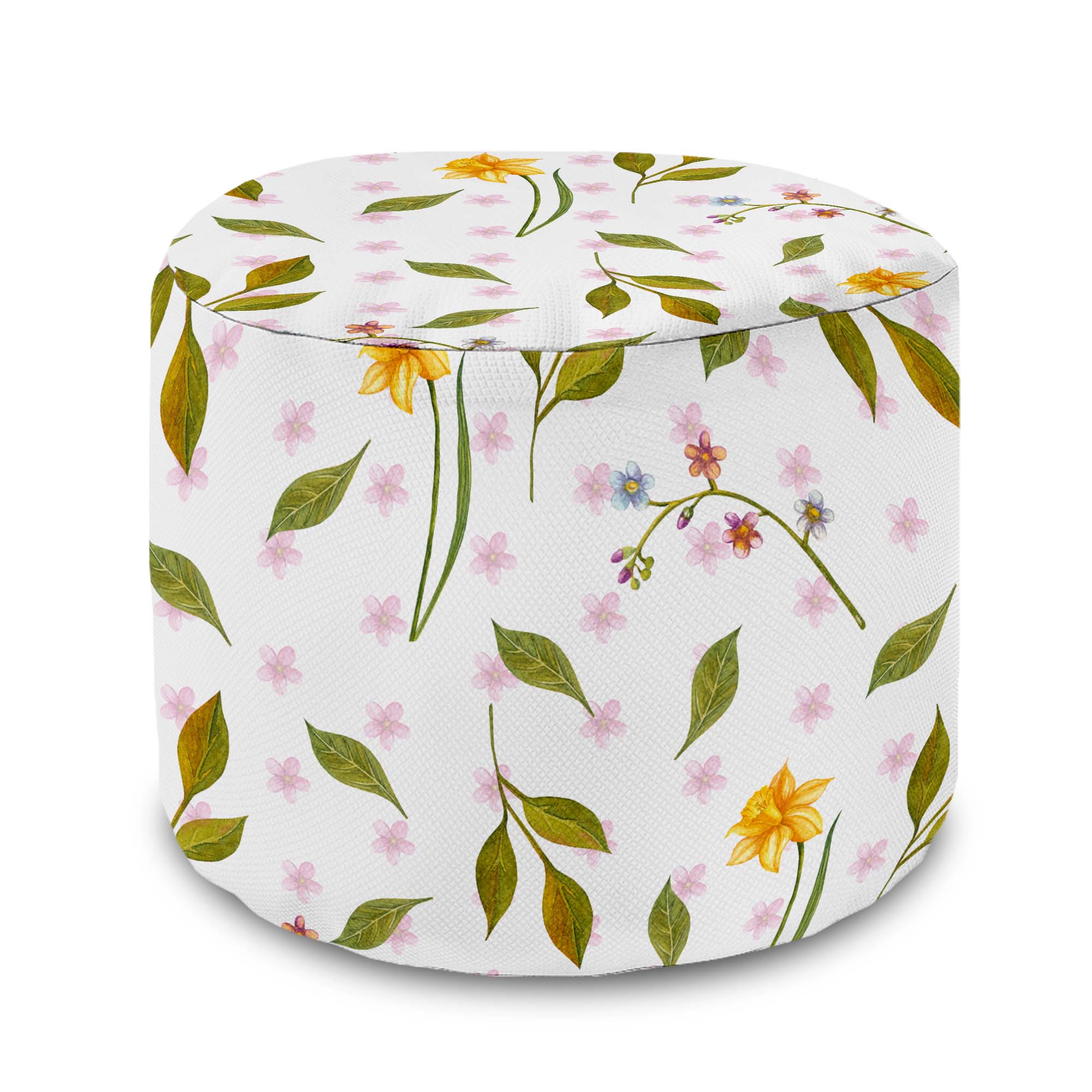 Round Pouf Footstool Spring Pattern-Oxford