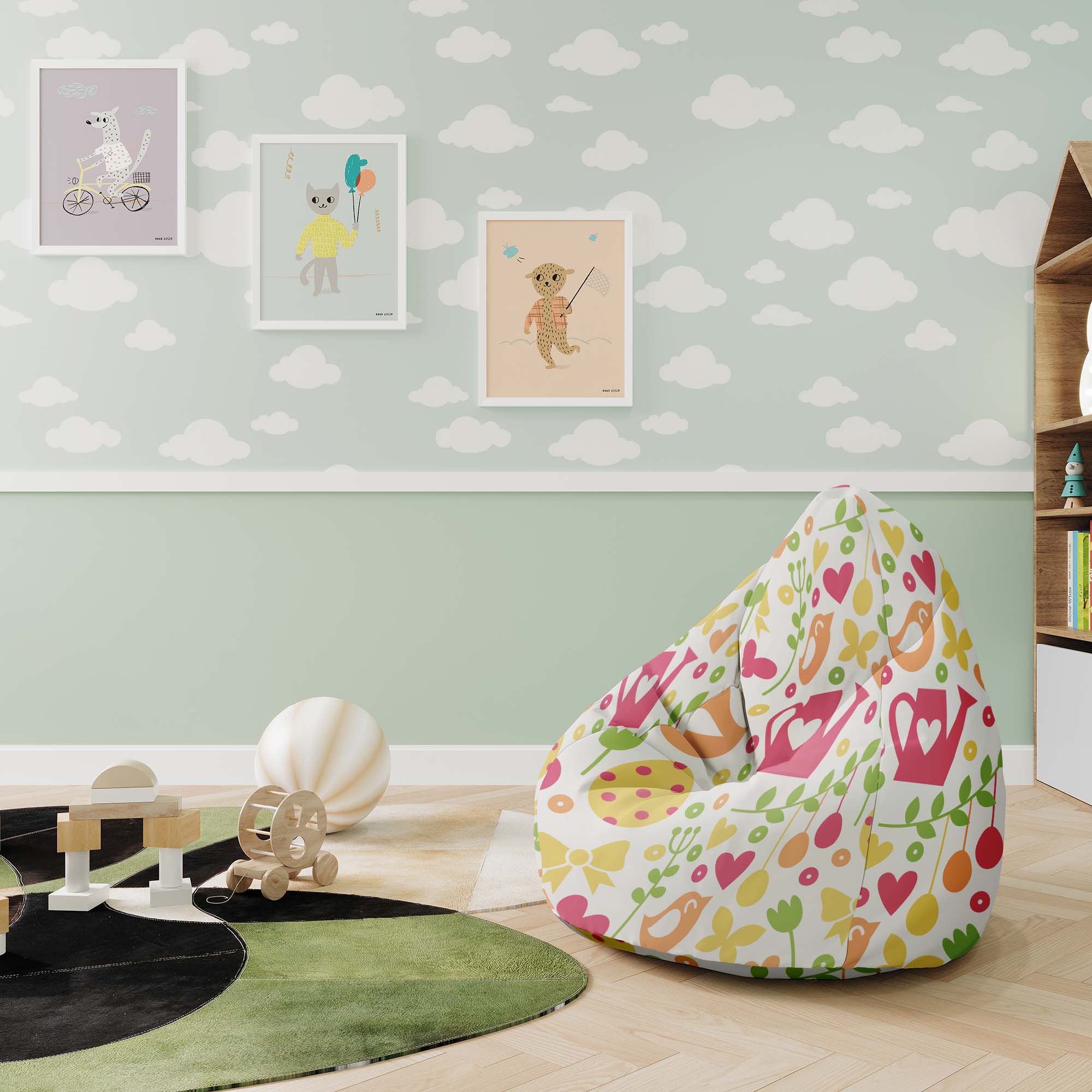 Puf Pearshape Spring Time-M