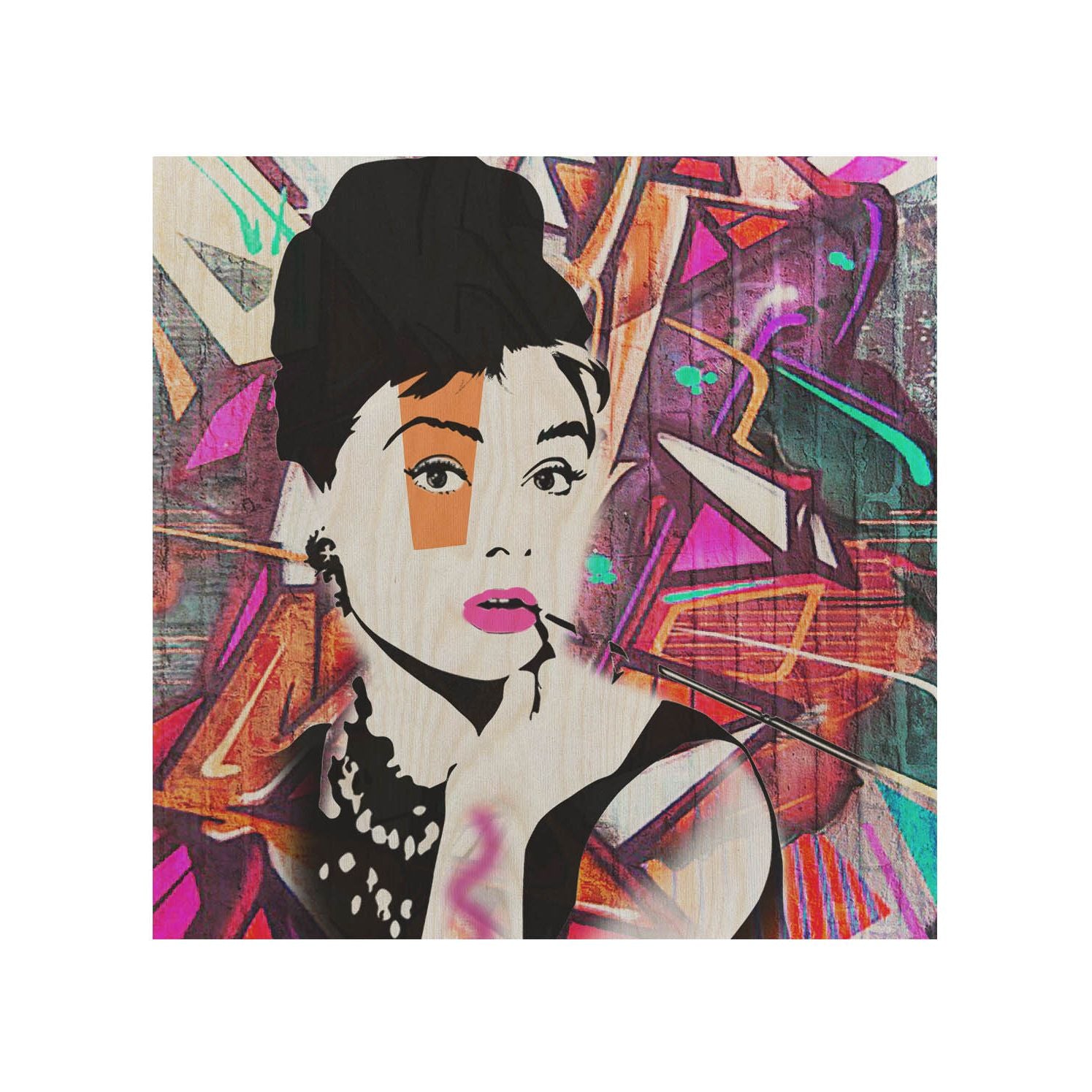 Stolik drewniany Audrey Colourful-30x40 CM
