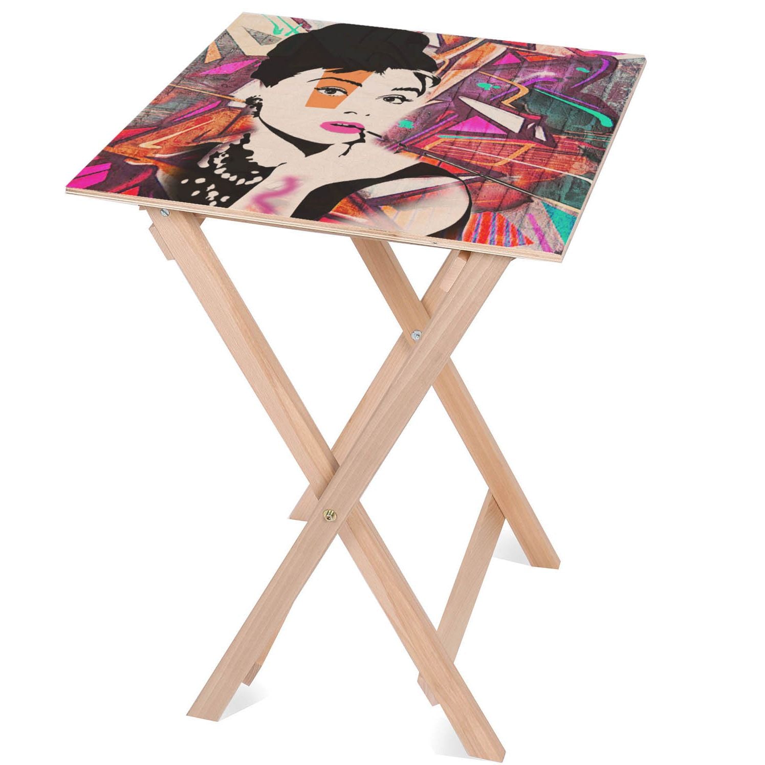 Stolik drewniany Audrey Colourful-30x40 CM