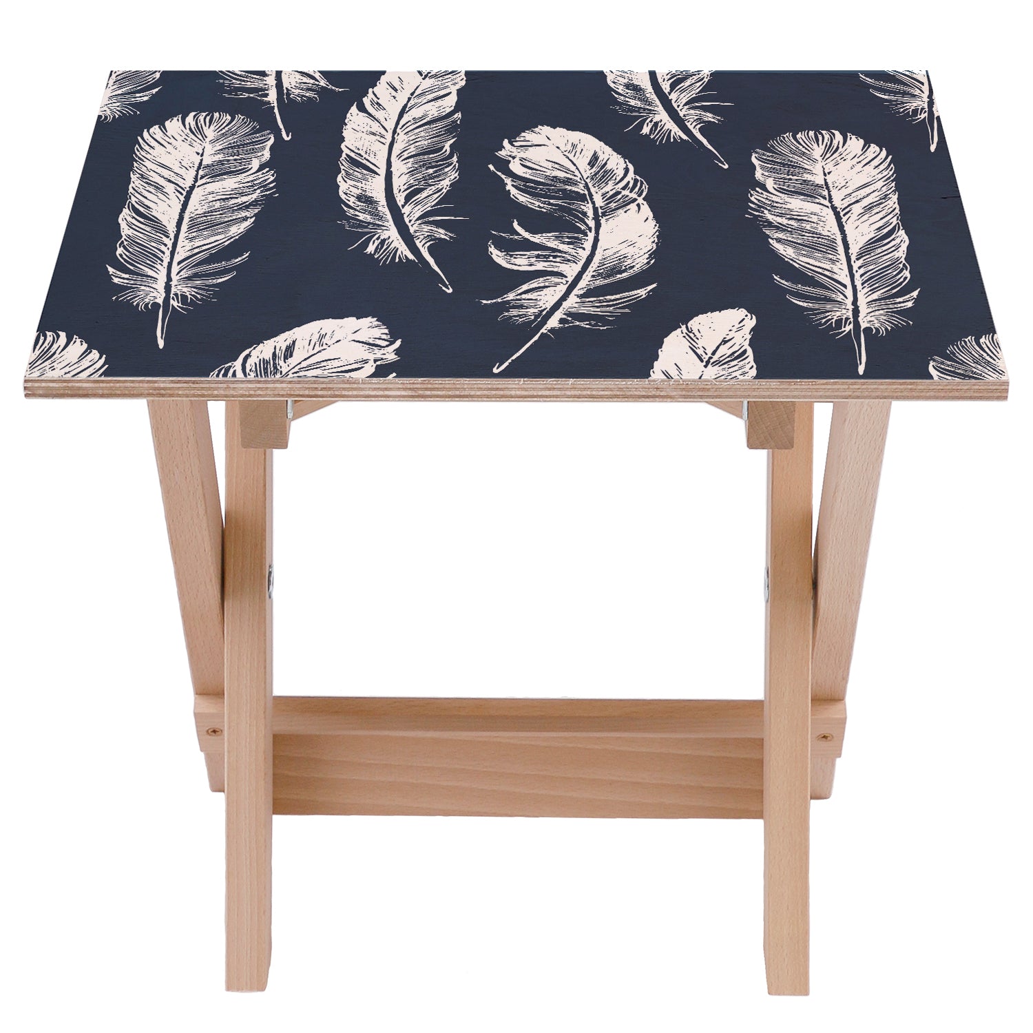 Wooden Table Large White Feathers-30x40 CM
