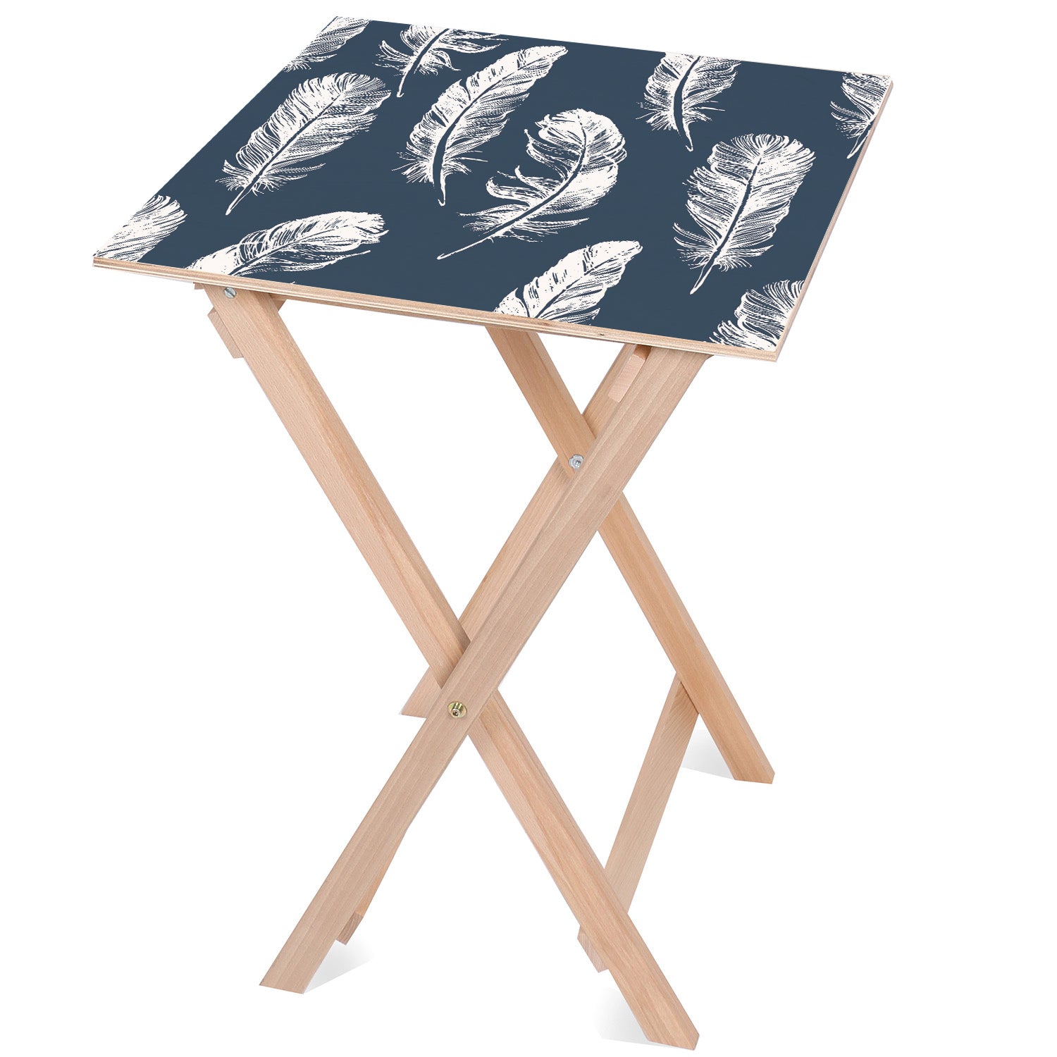 Wooden Table Large White Feathers-30x40 CM