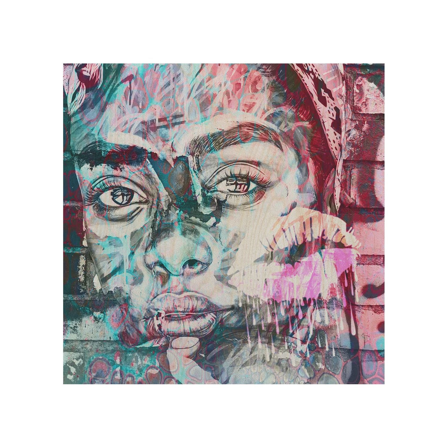 Drevený stolík Výrazný pohľad-50x50 CM