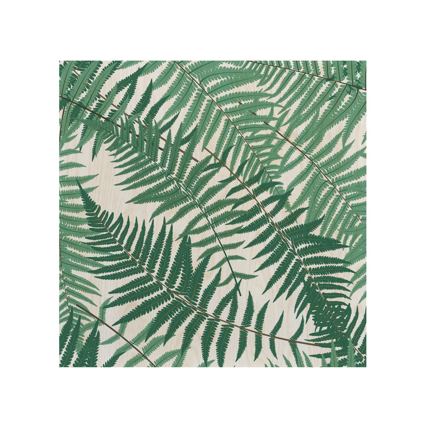 Wooden Table Fern Leaf