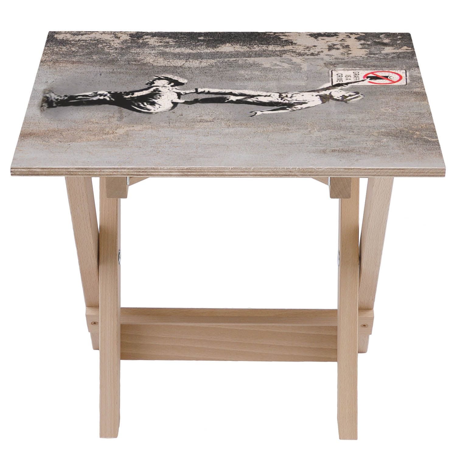 Graffiti Is A Crime Wooden Table