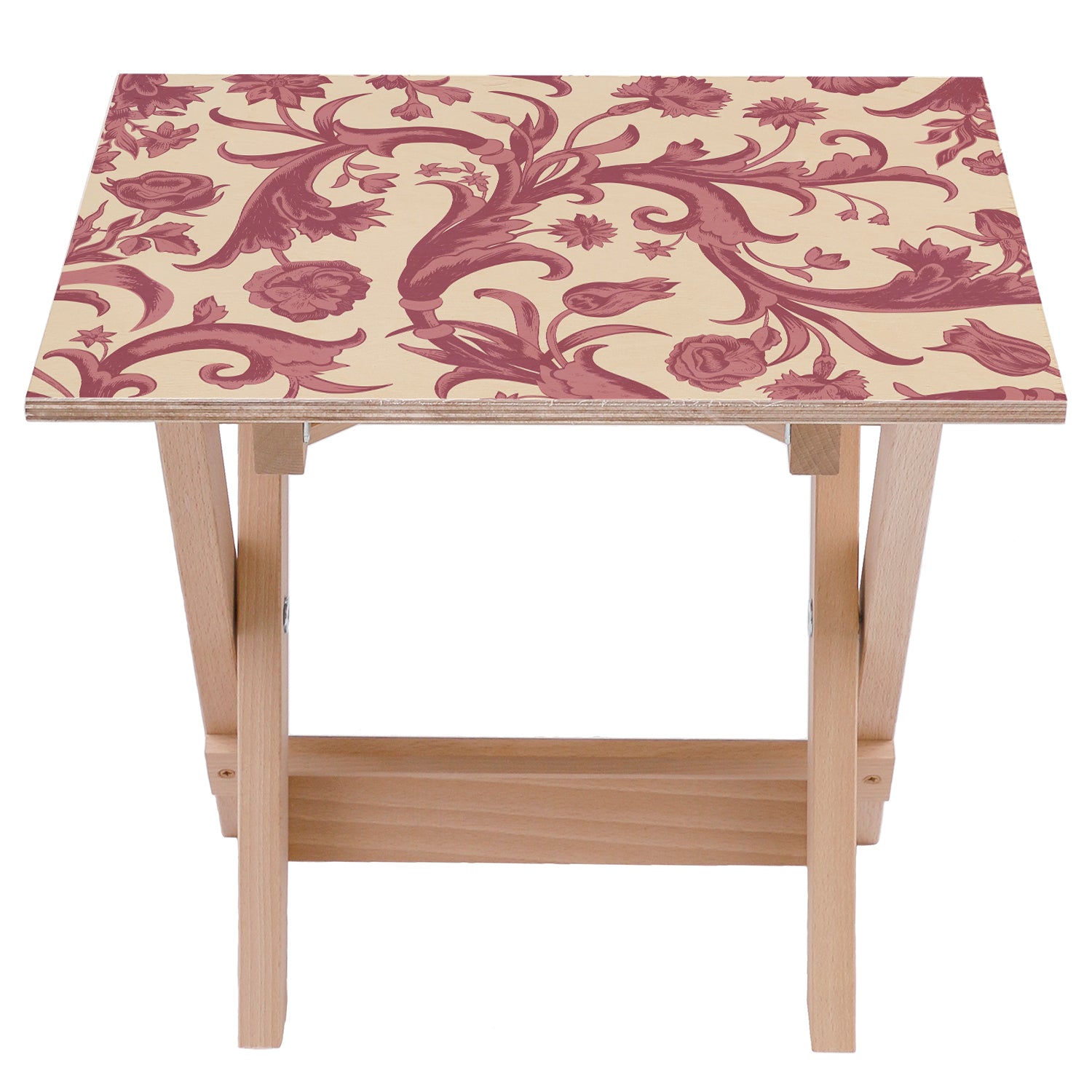 Wooden Table Monochrome Flowers-50x50 CM