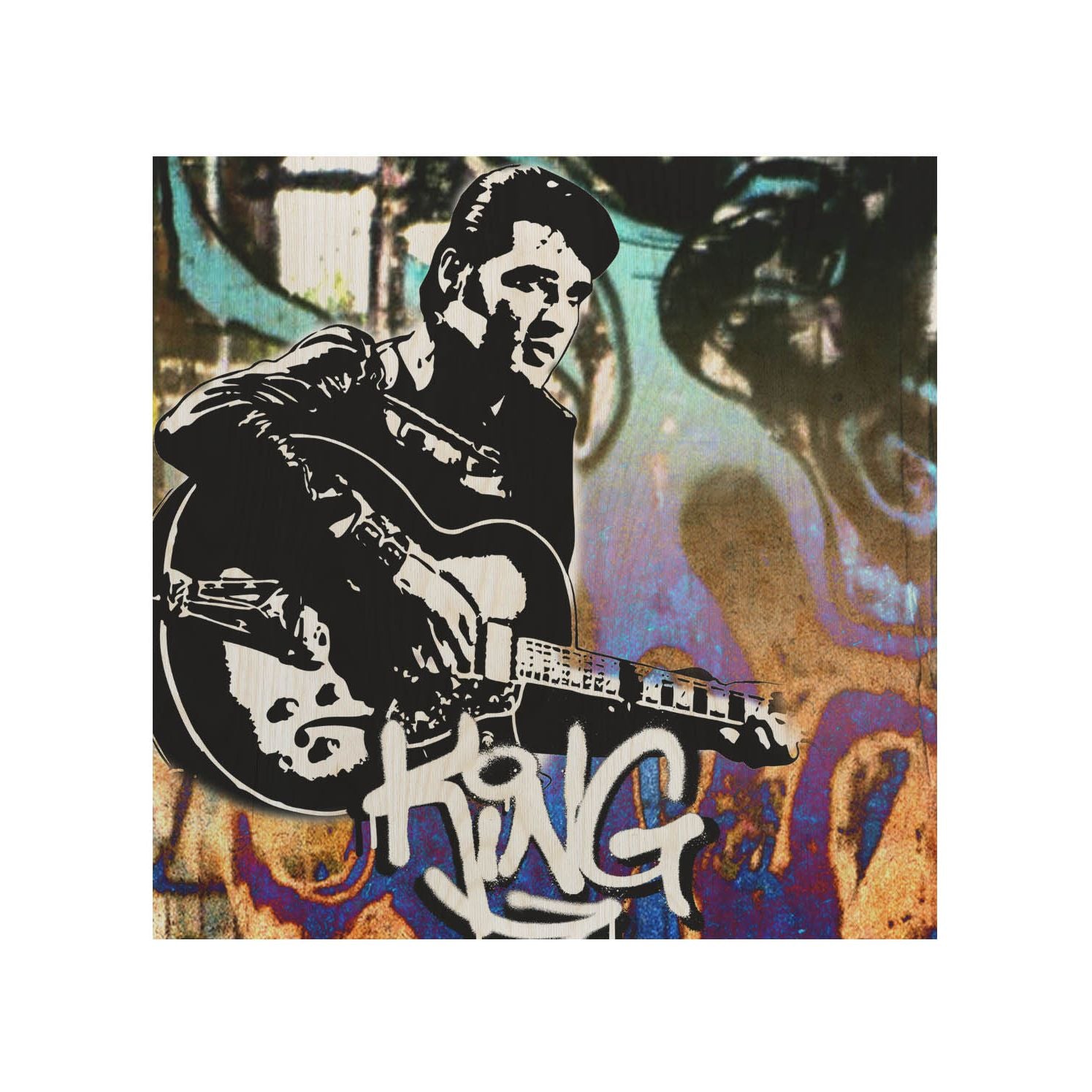Stolik drewniany King Elvis-30x40 CM