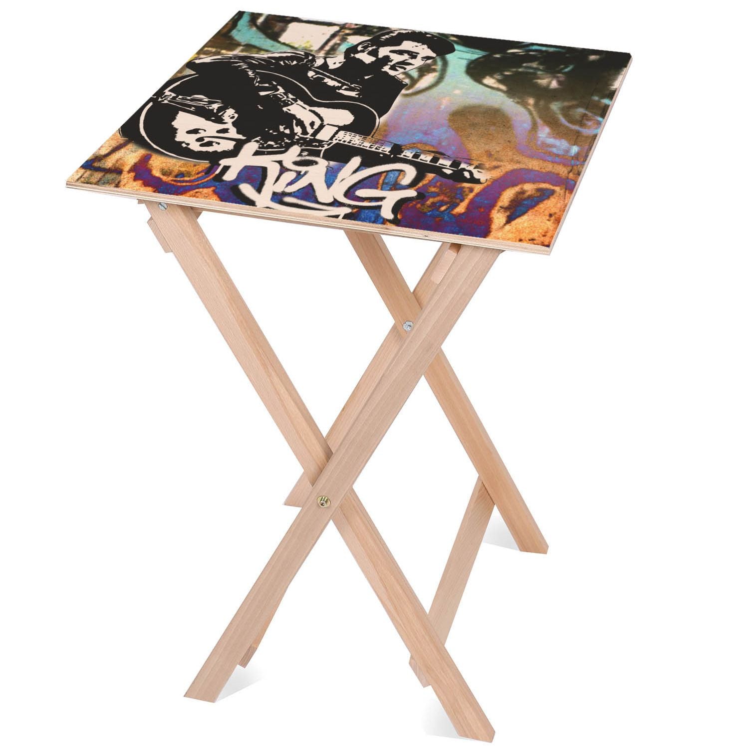 Stolik drewniany King Elvis-50x50 CM