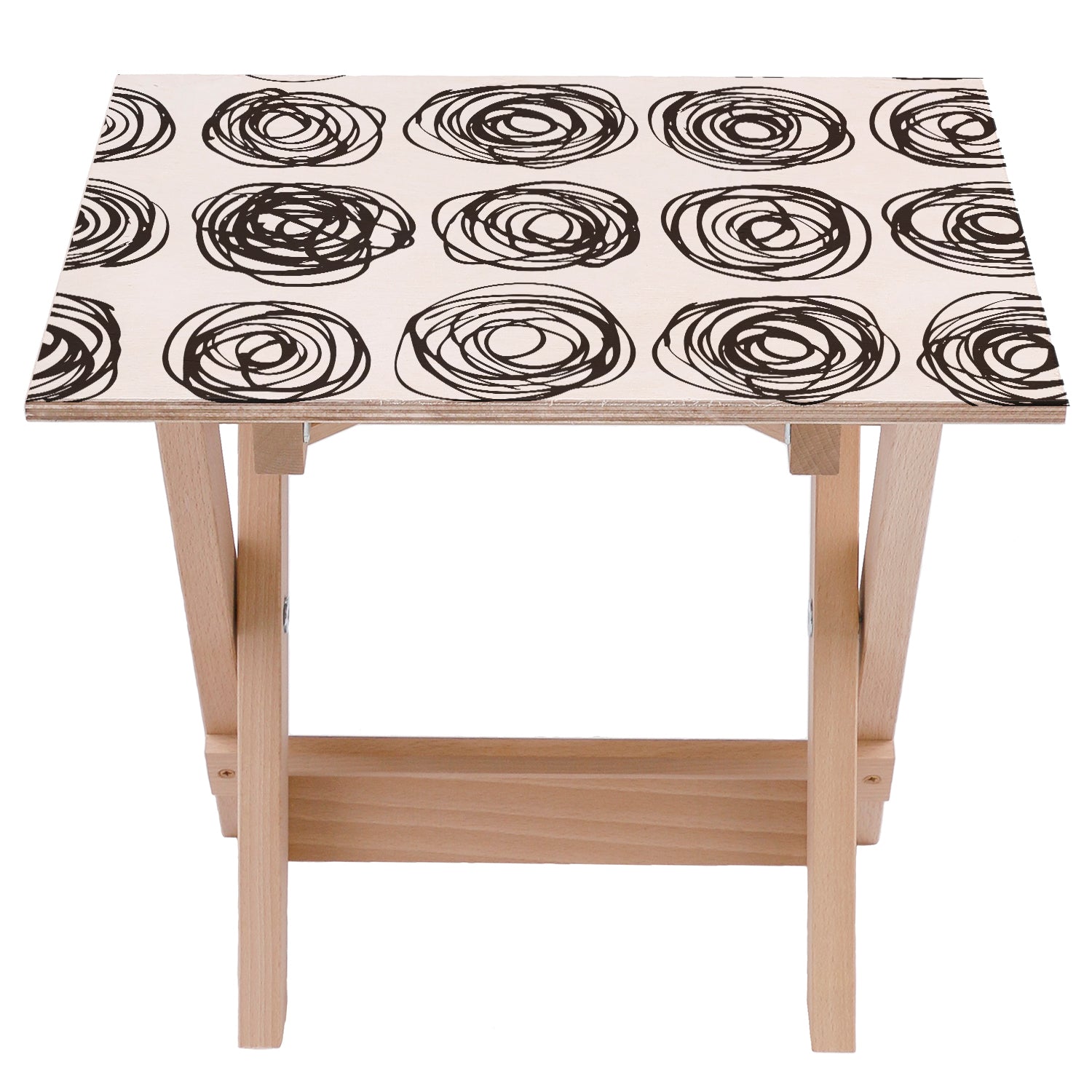 Stolik drewniany Drawn Roses-50x50 CM