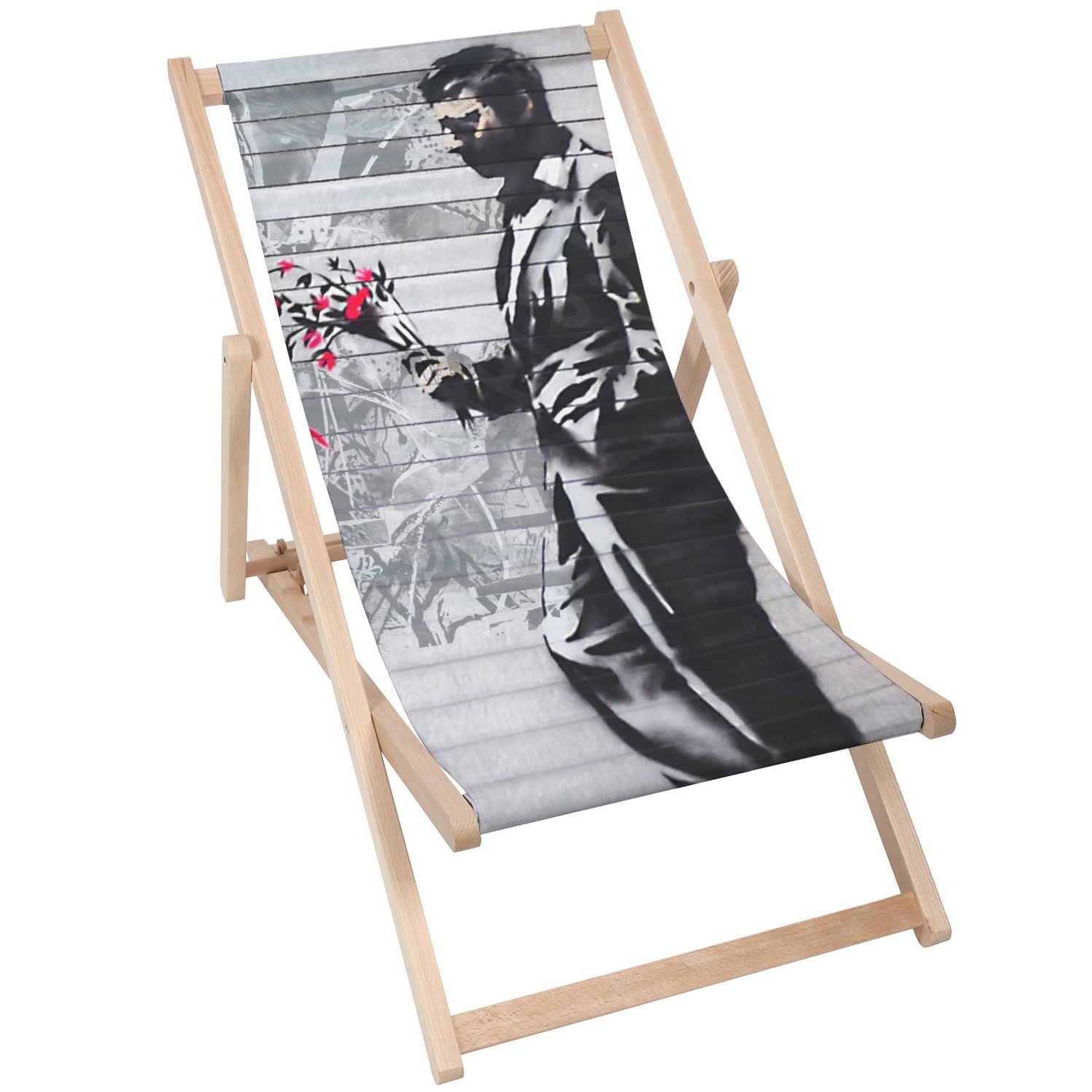 Stolik drewniany Man With Flowers-50x50 CM