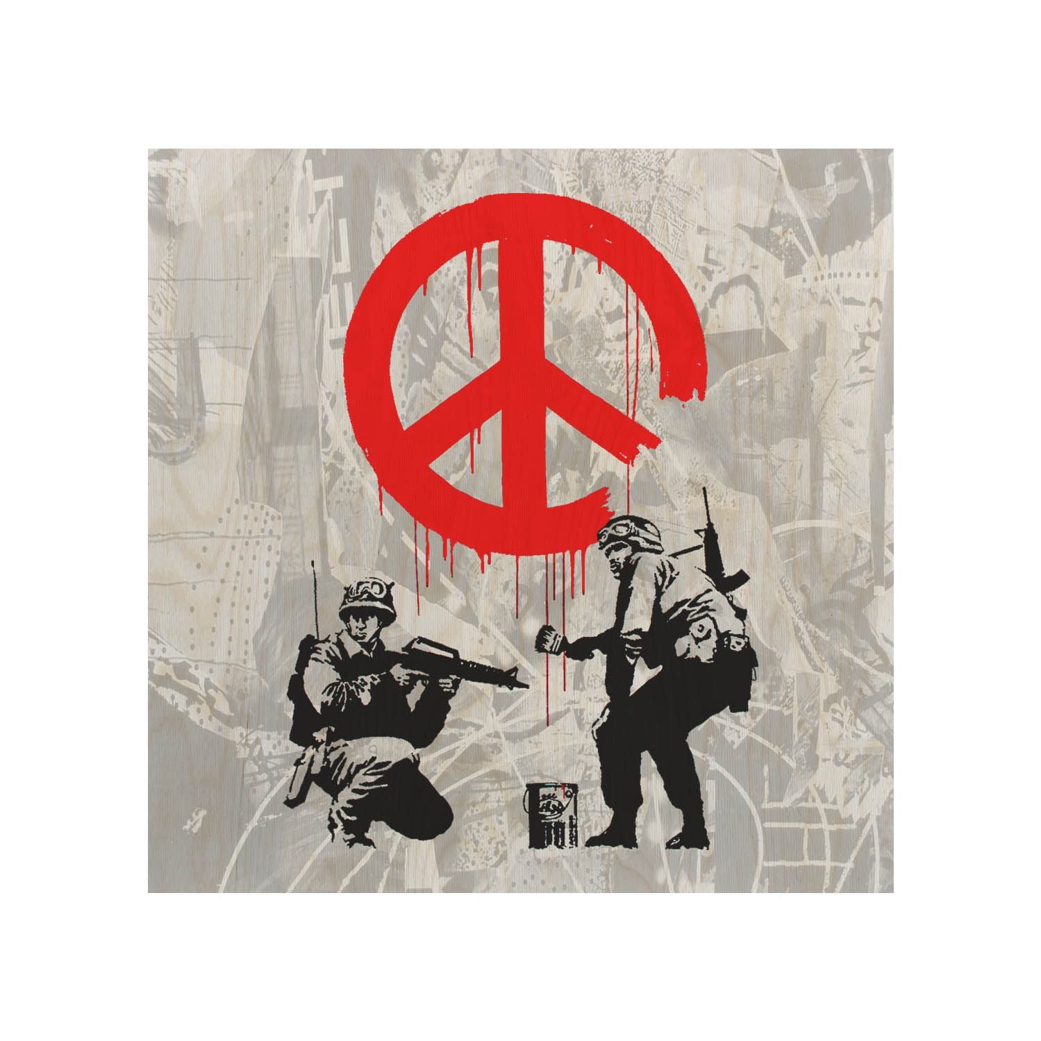 Stolik drewniany Peace Soldiers-30x40 CM
