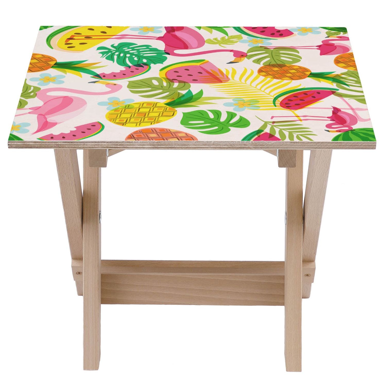 Stolik drewniany Pink Flamingo-50x50 CM
