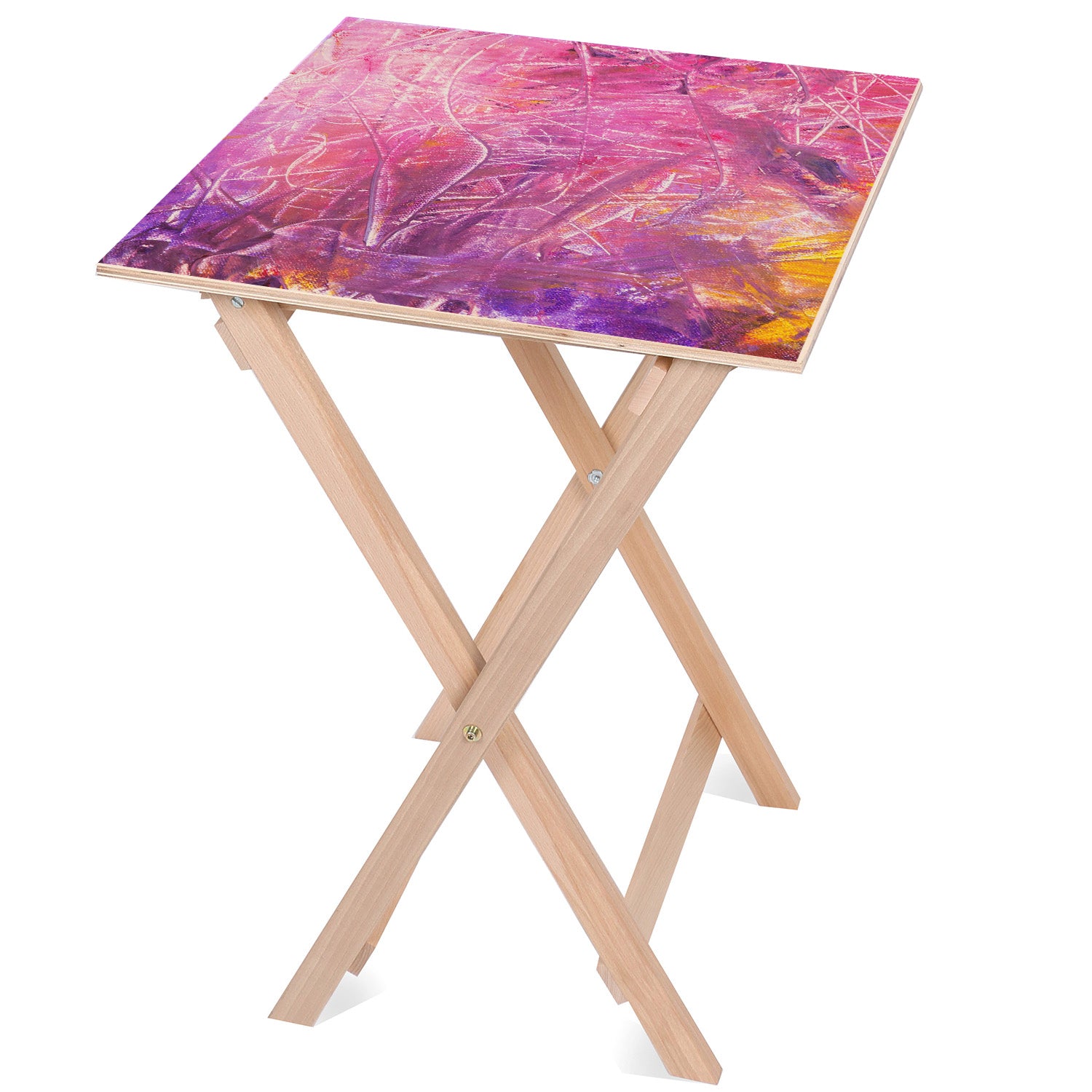 Wooden Table Pink-50x50 CM