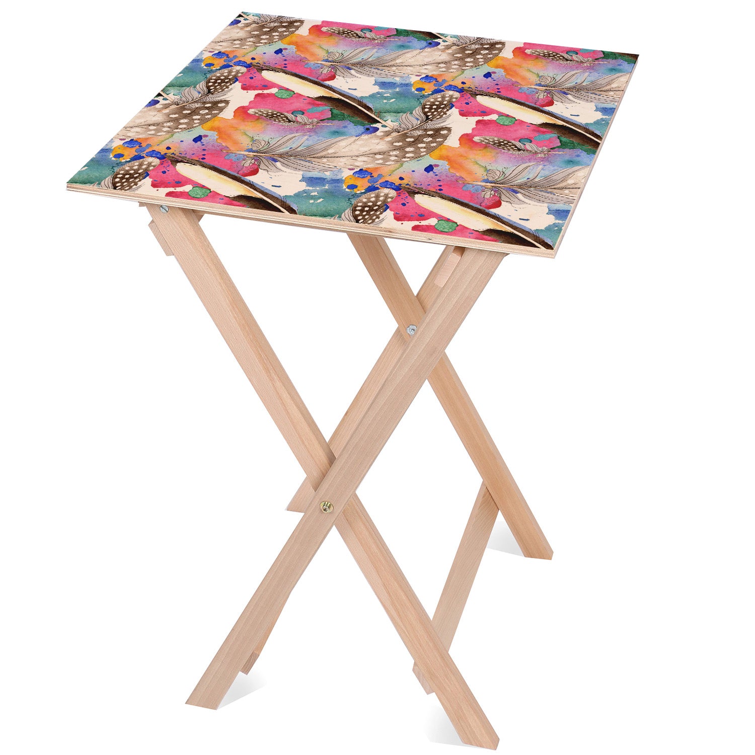 Holztisch Feathers on the Paint-50x50 CM