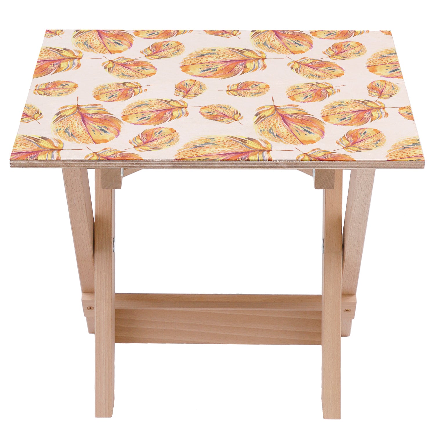 Wooden Table Orange Feathers-30x40 CM