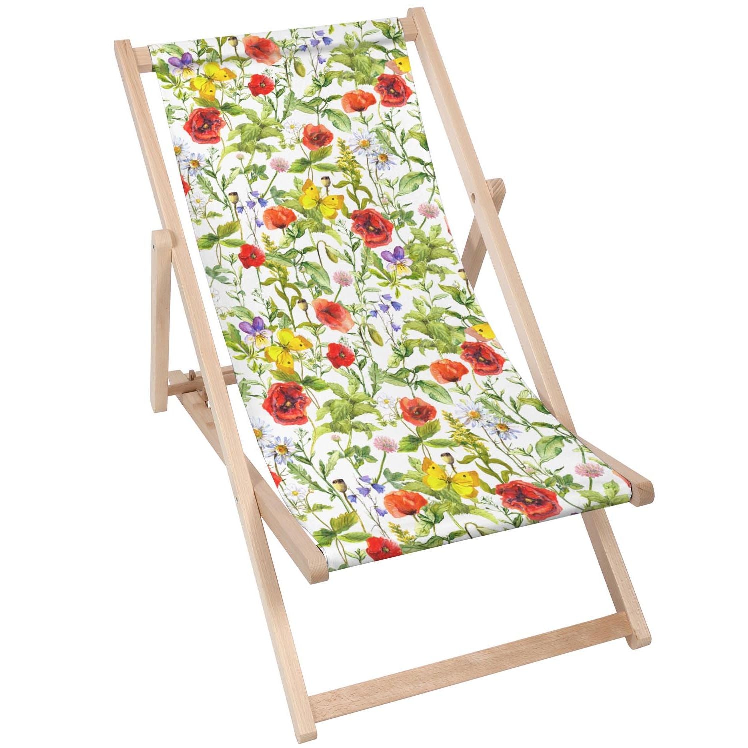 Stolik drewniany Summer Flowers Poppies-50x50 CM