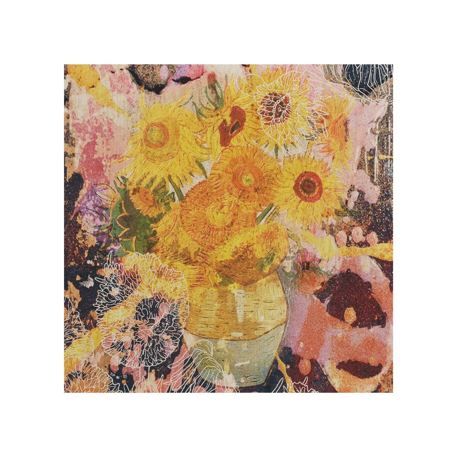 Wooden Table Sunflowers-30x40 CM