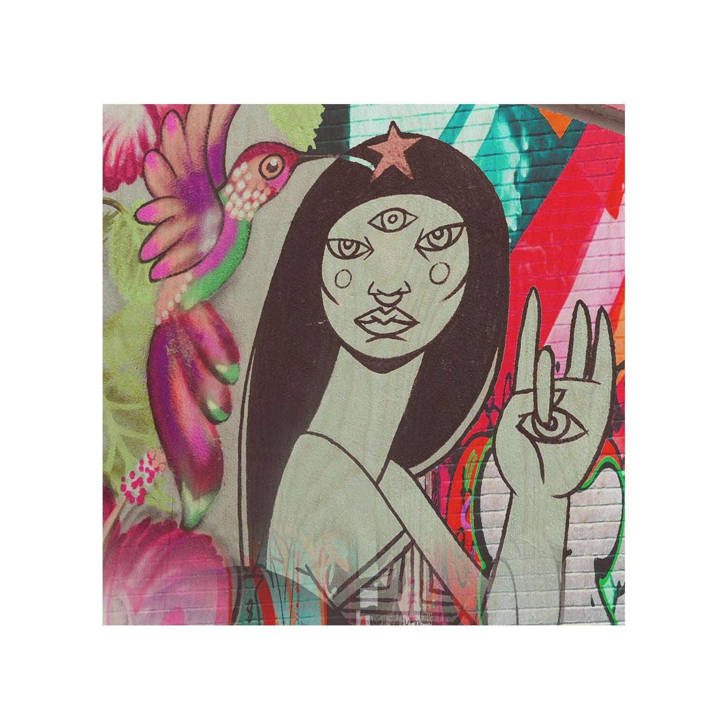 Stolik drewniany Three Eyed Woman-30x40 CM
