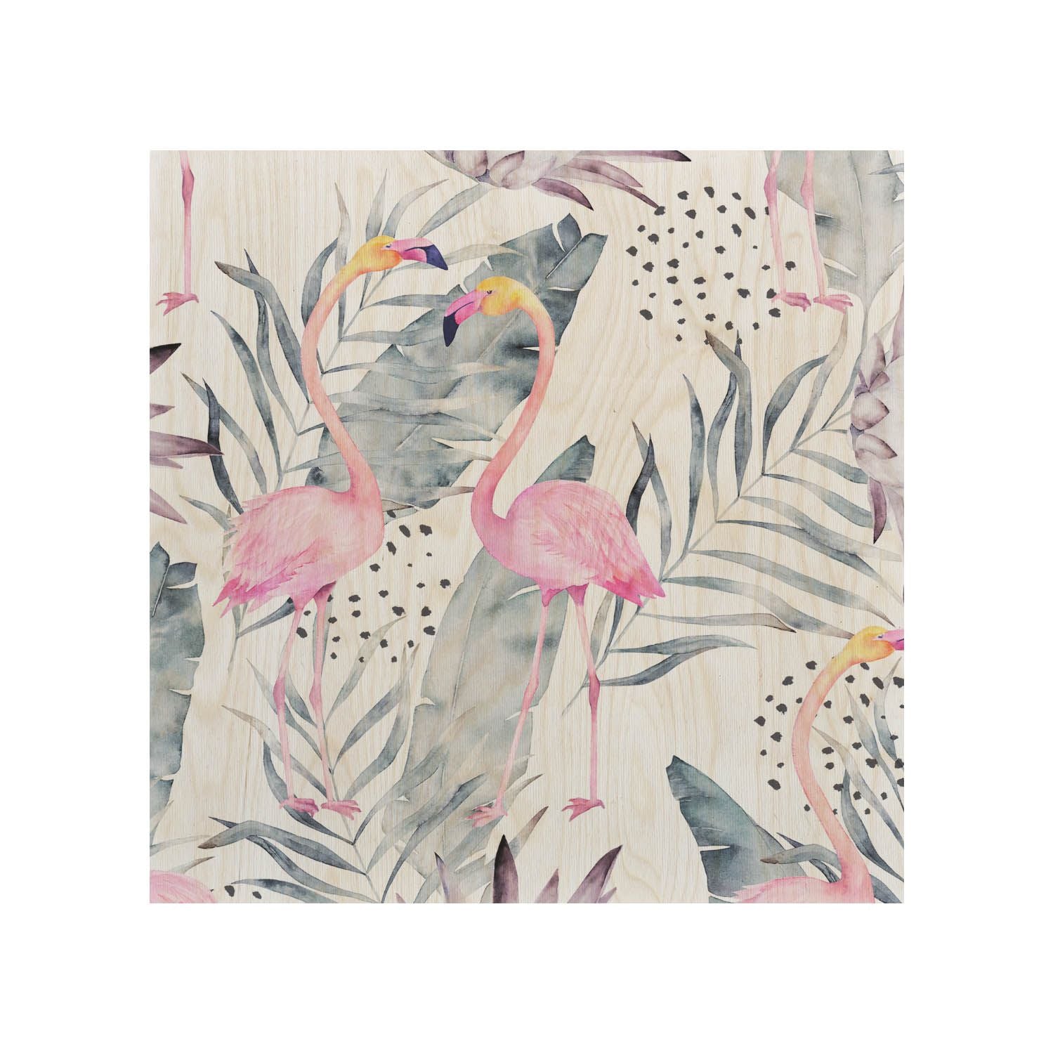 Stolik drewniany Tropical Flamingo-50x50 CM