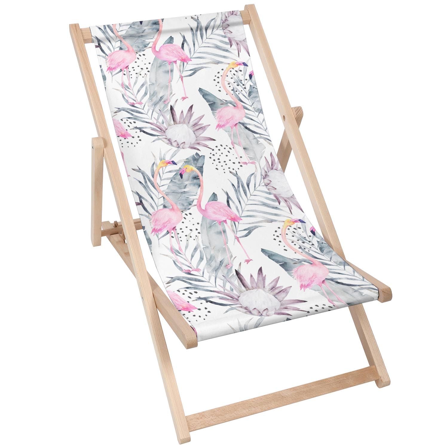 Stolik drewniany Tropical Flamingo-50x50 CM