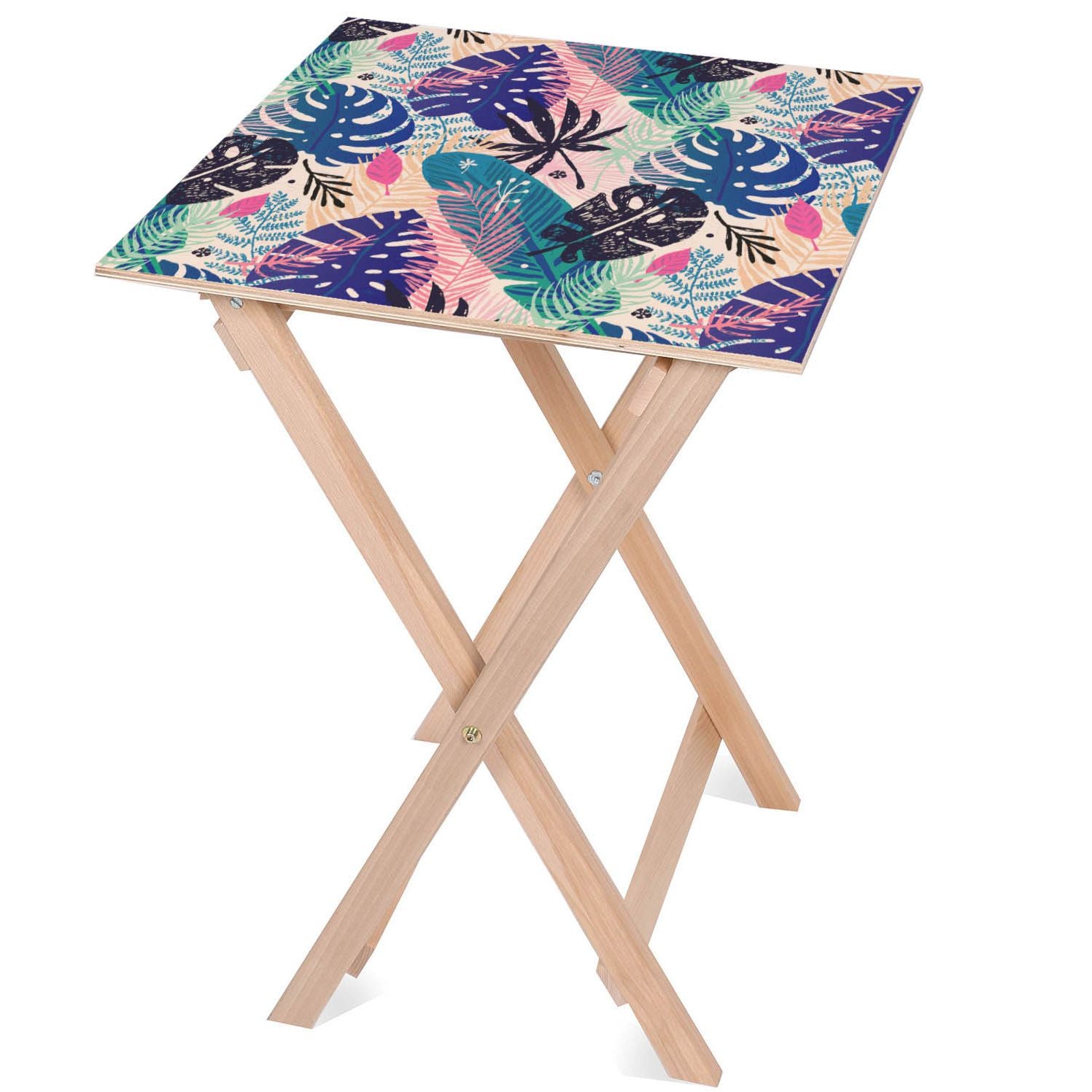 Stolik drewniany Tropical Leaves Art-30x40 CM