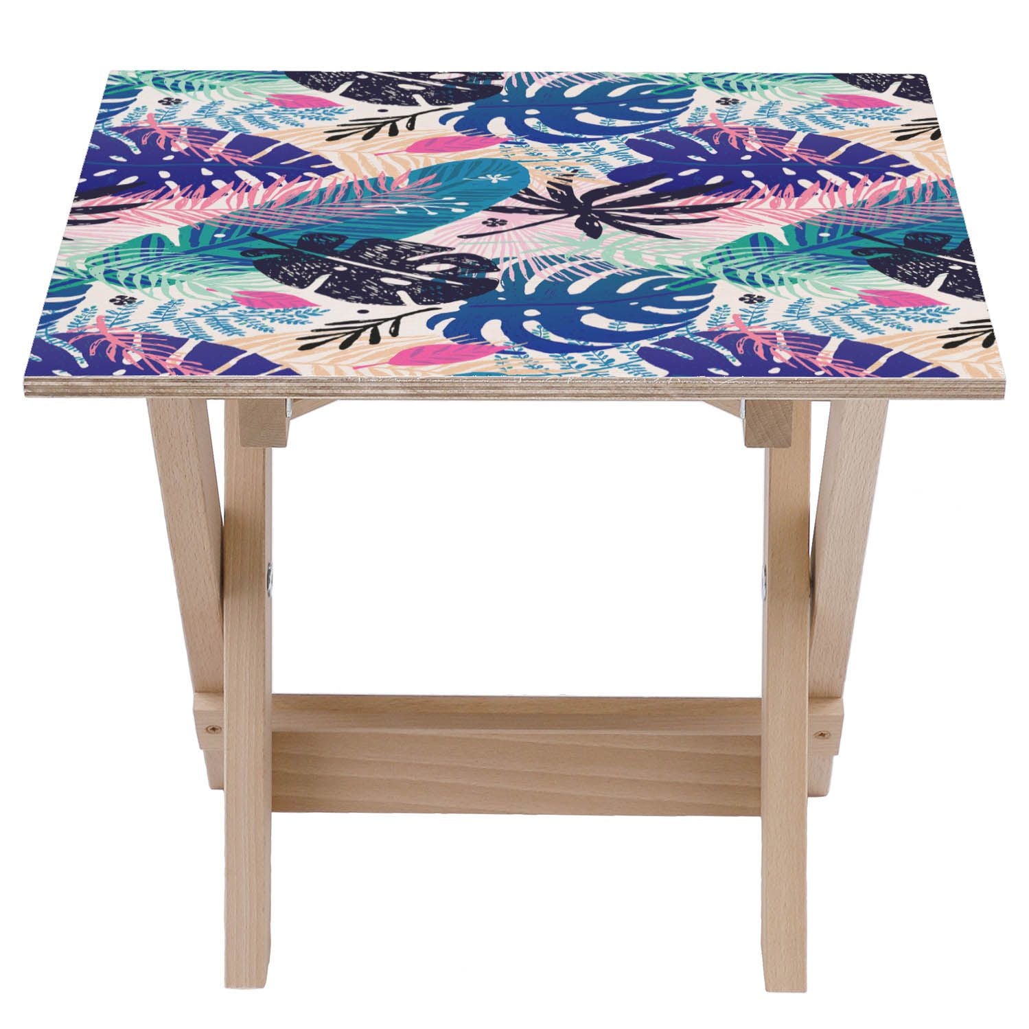 Stolik drewniany Tropical Leaves Art-30x40 CM