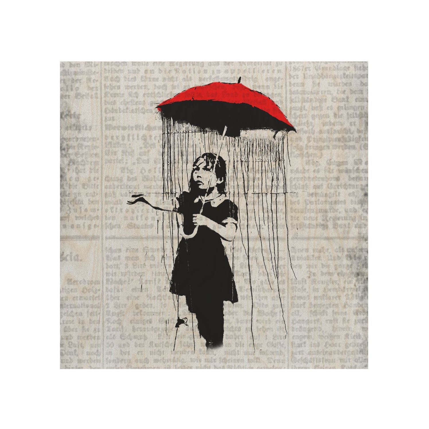 Drevený stolík Umbrella Girl-30x40 CM
