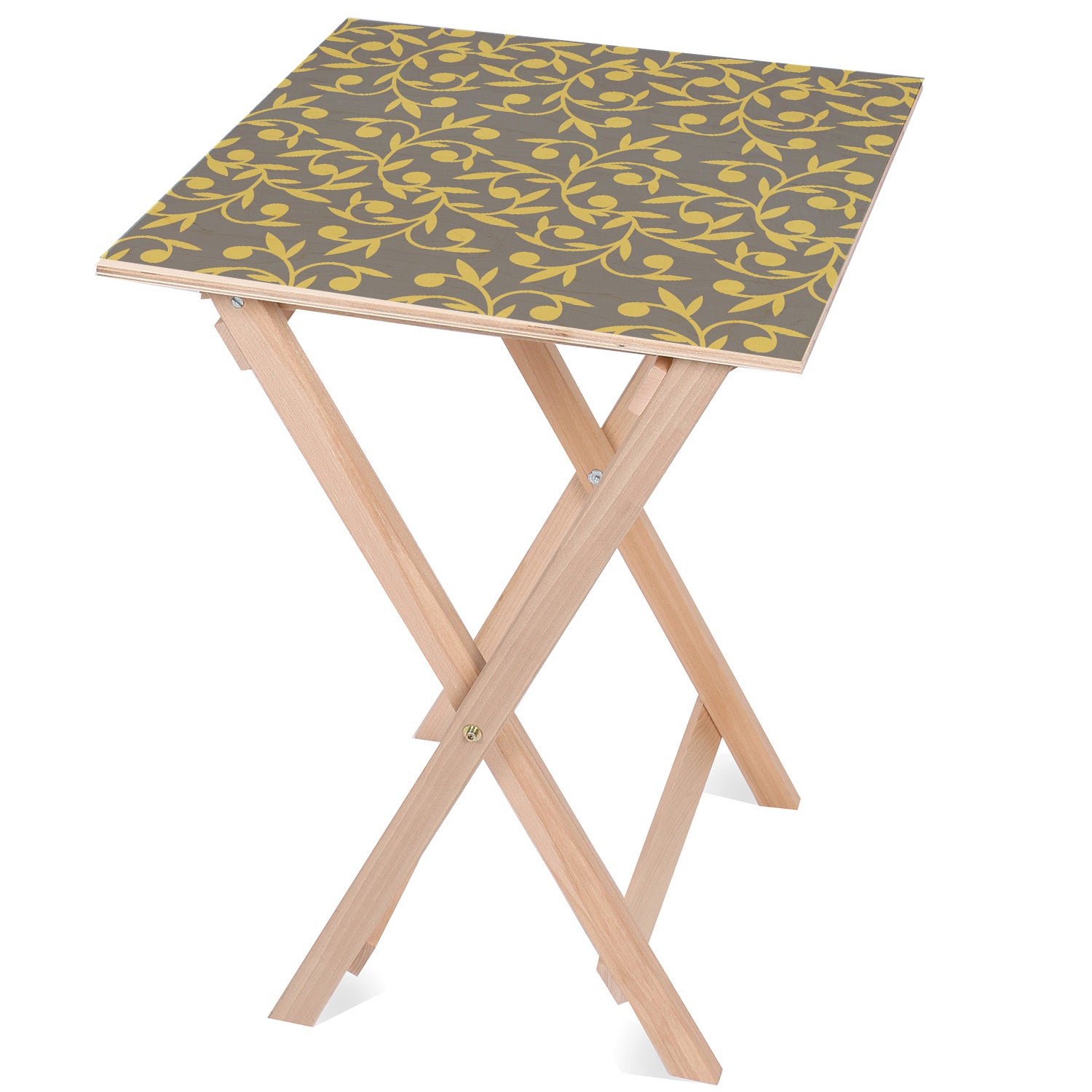Wooden Table Green Swirls